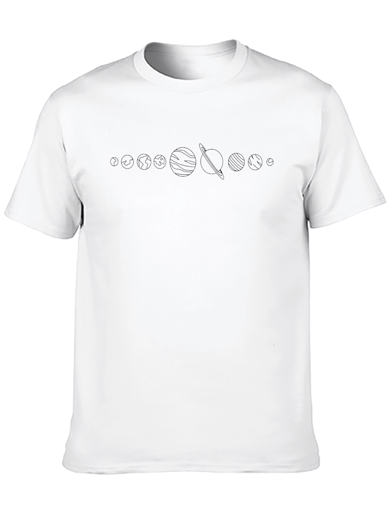 Camiseta Negra Diseño Planetas