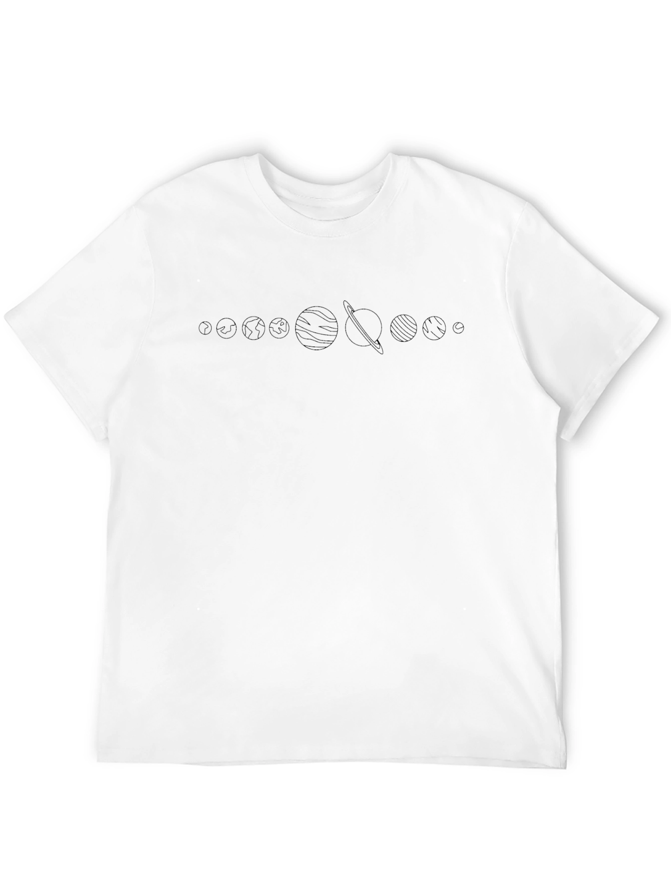 Camiseta Negra Diseño Planetas
