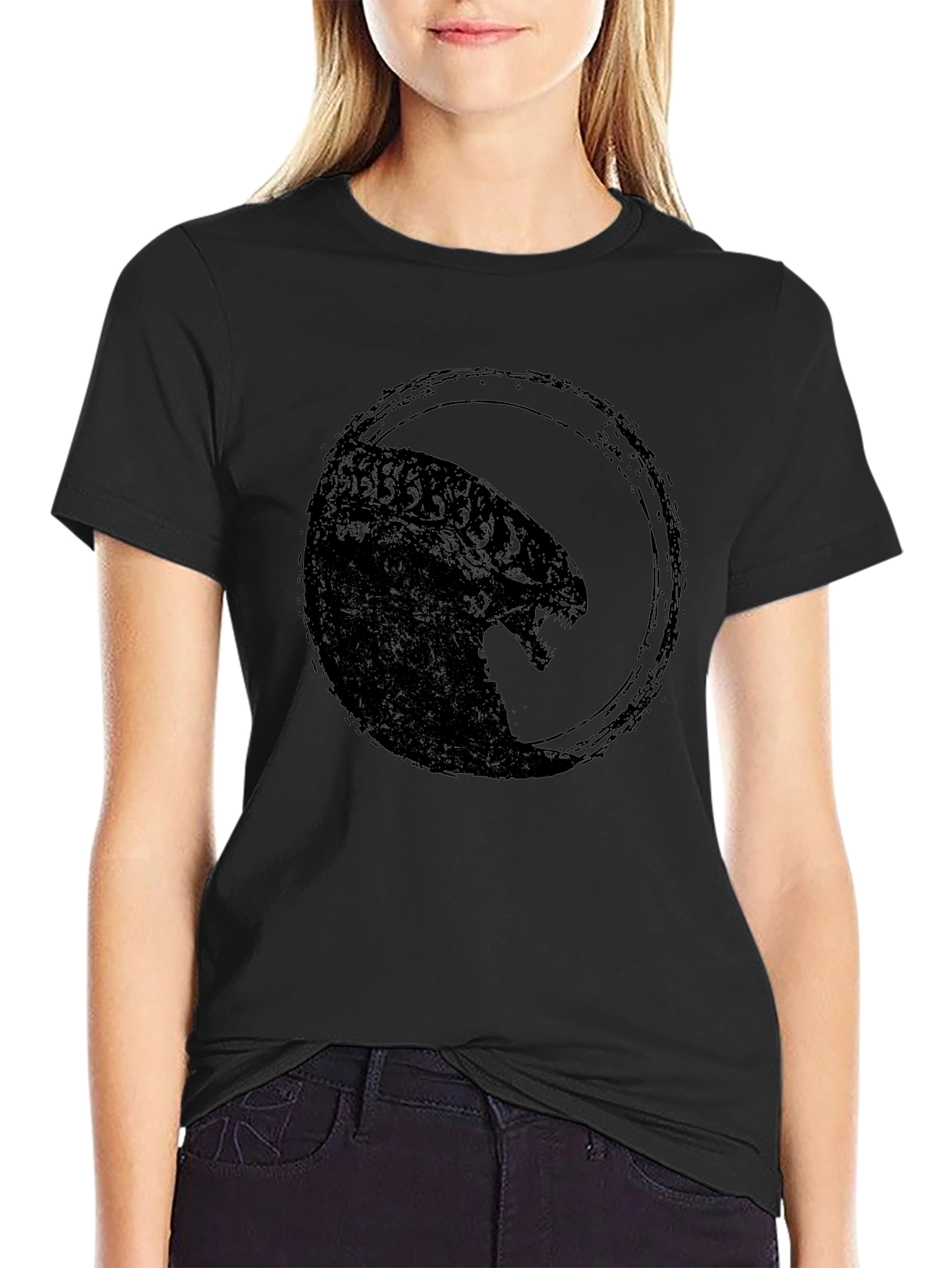 Camiseta Negra Estampada Alien para Hombre