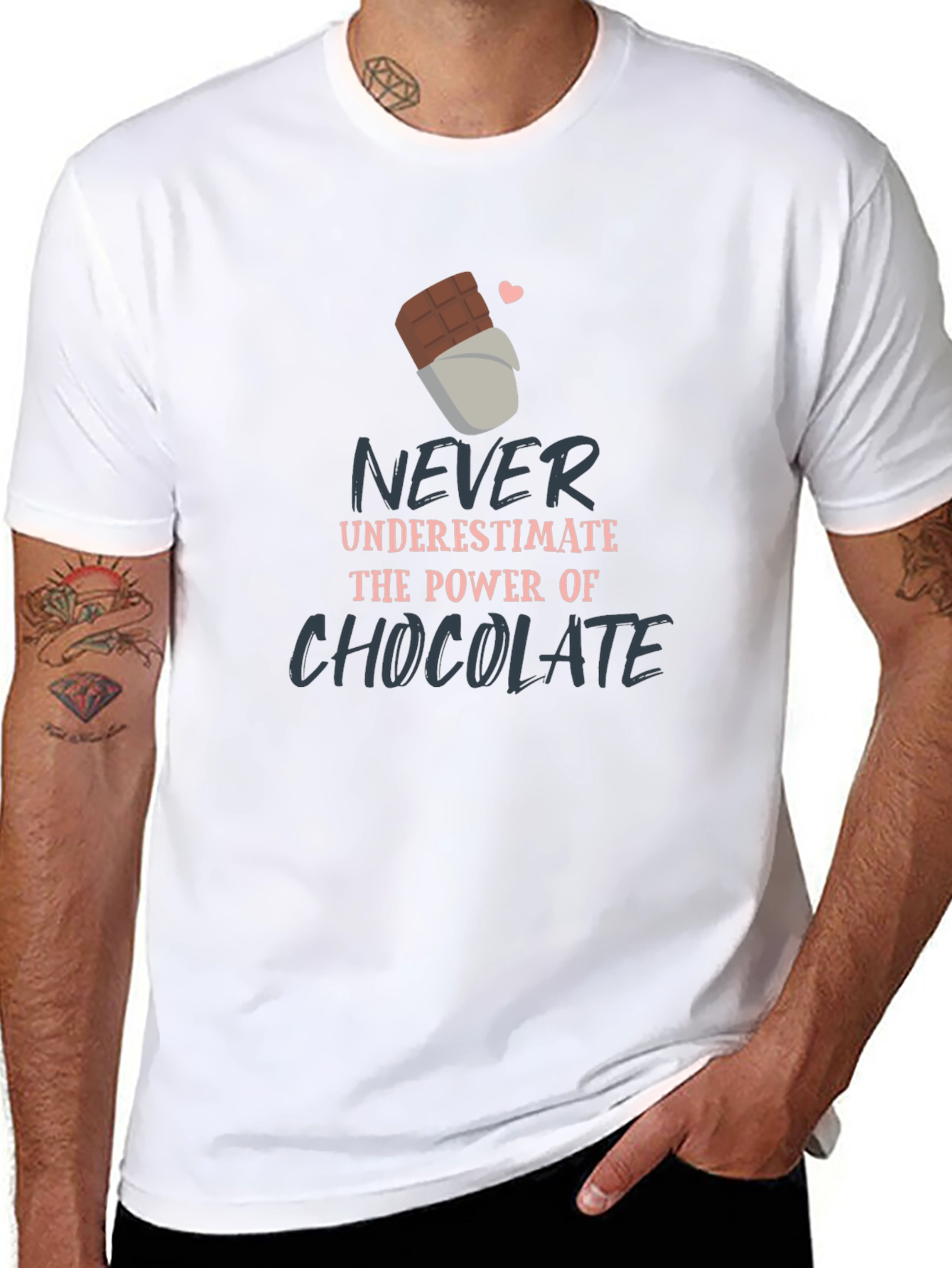 Camiseta Negra con Diseño de Chocolate
