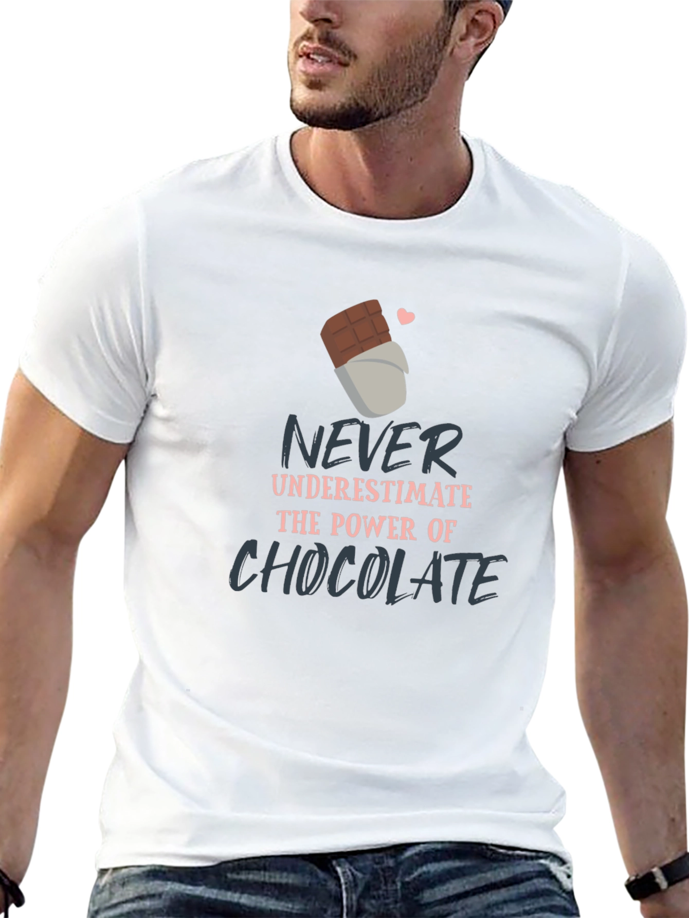 Camiseta Negra con Diseño de Chocolate