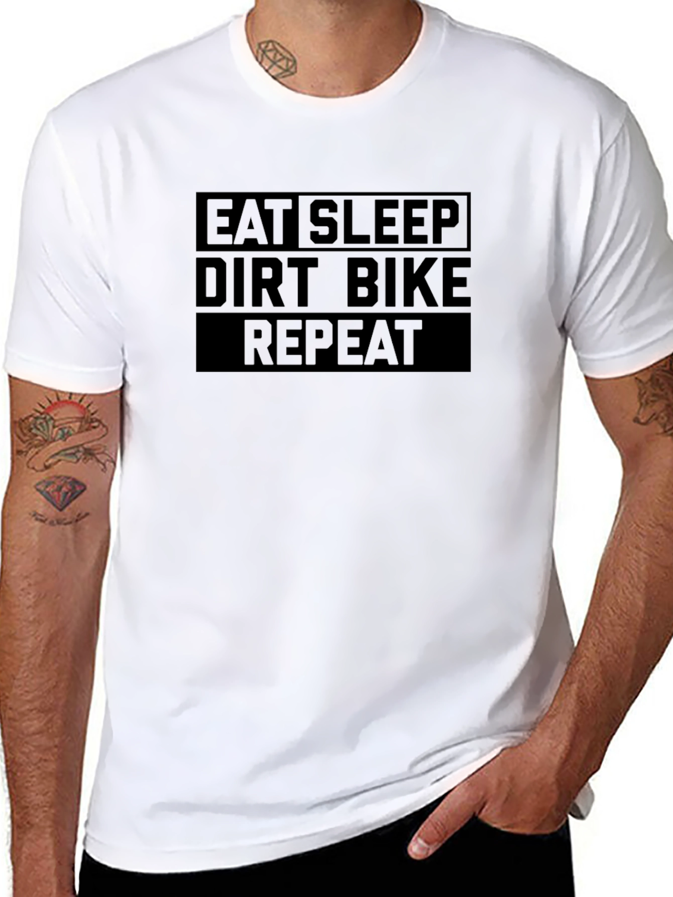 Camiseta Negra Motocross: Come Duerme Moto Repite