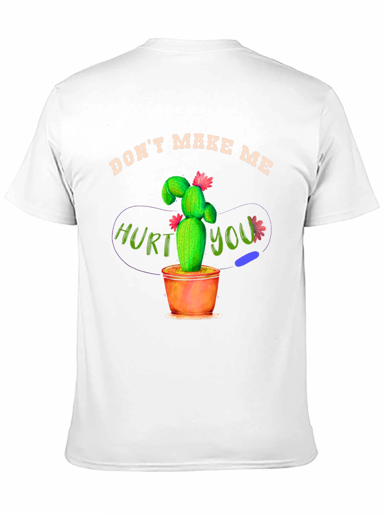 Camiseta Negra con Diseño de Cactus Amenazante