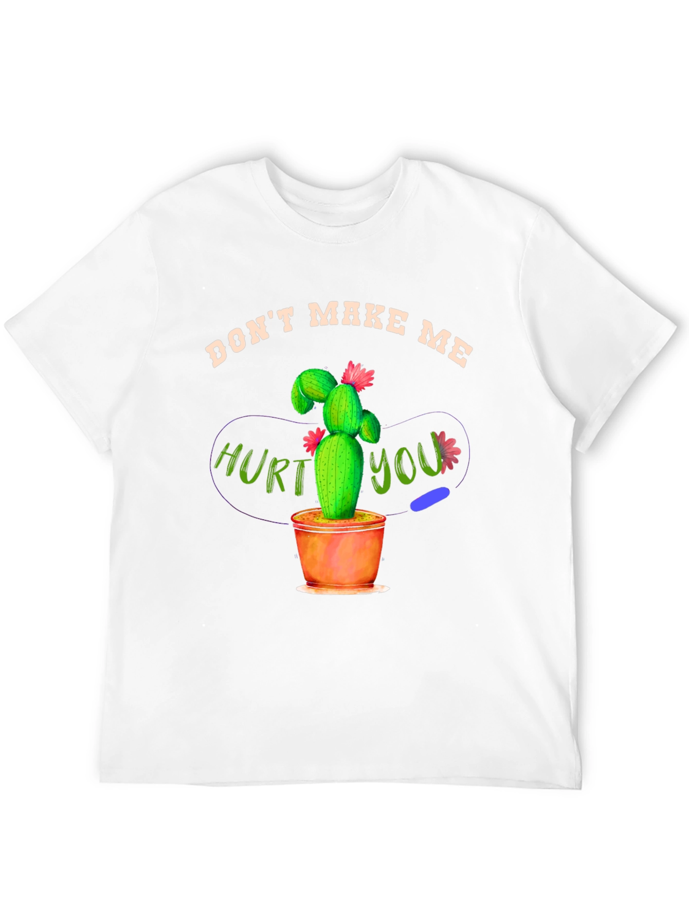 Camiseta Negra con Diseño de Cactus Amenazante