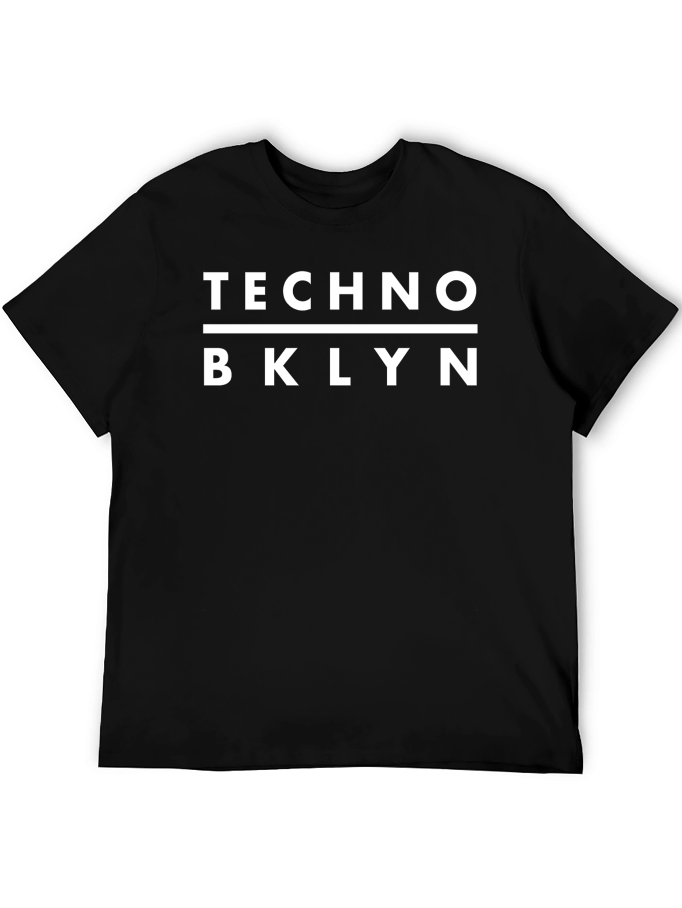 Camiseta Negra Techno BKLYN Hombre Algodón