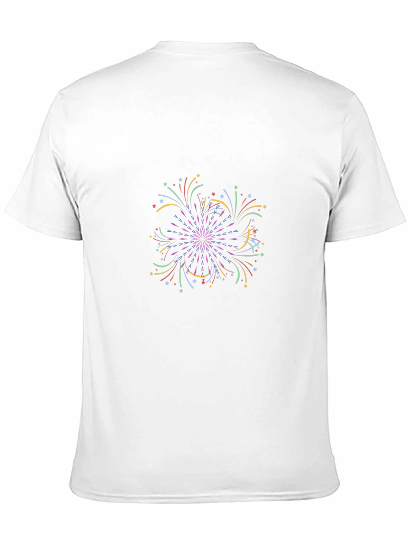 Camiseta Negra con Diseño de Fuegos Artificiales