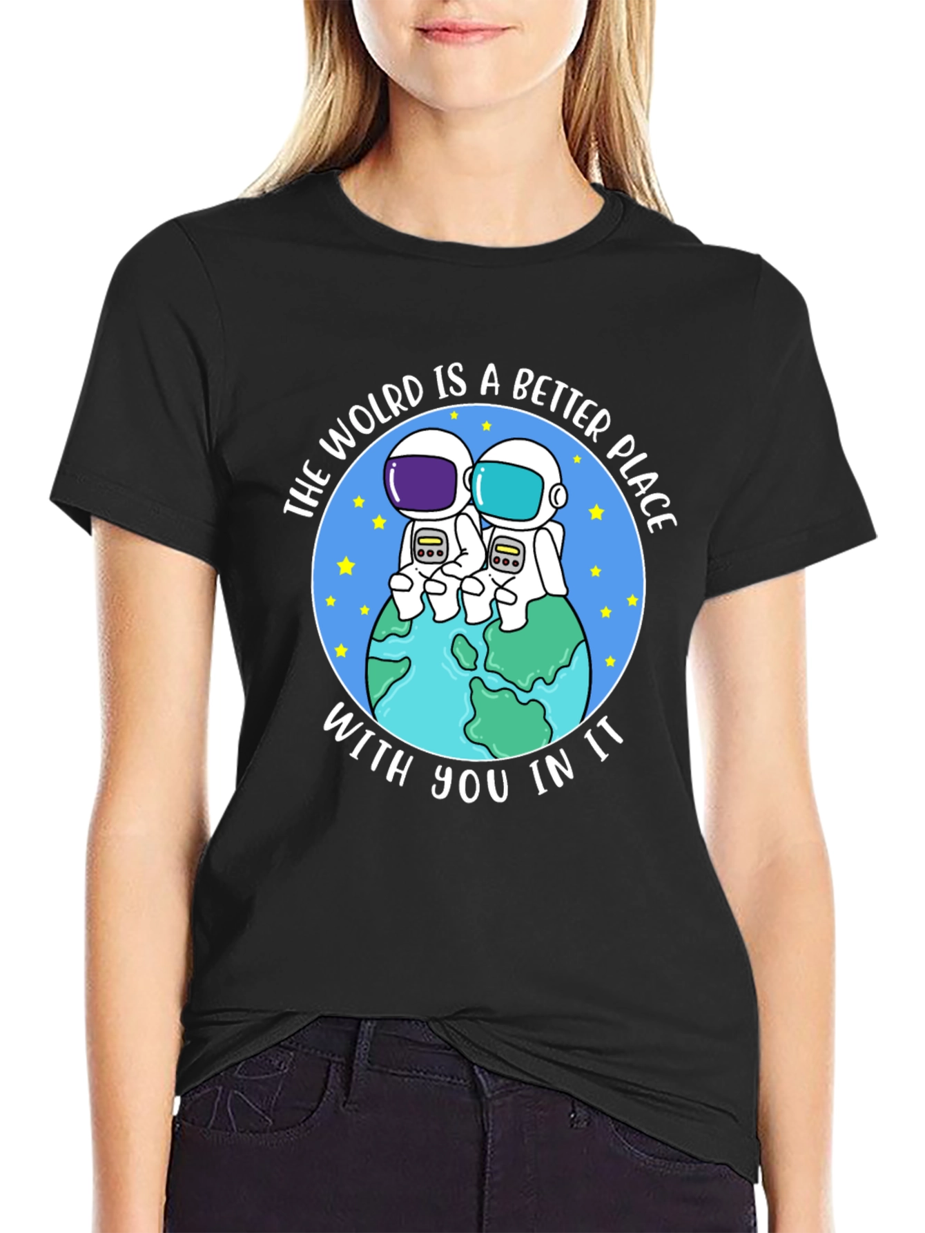 Camiseta Negra: Un Mundo Mejor Contigo