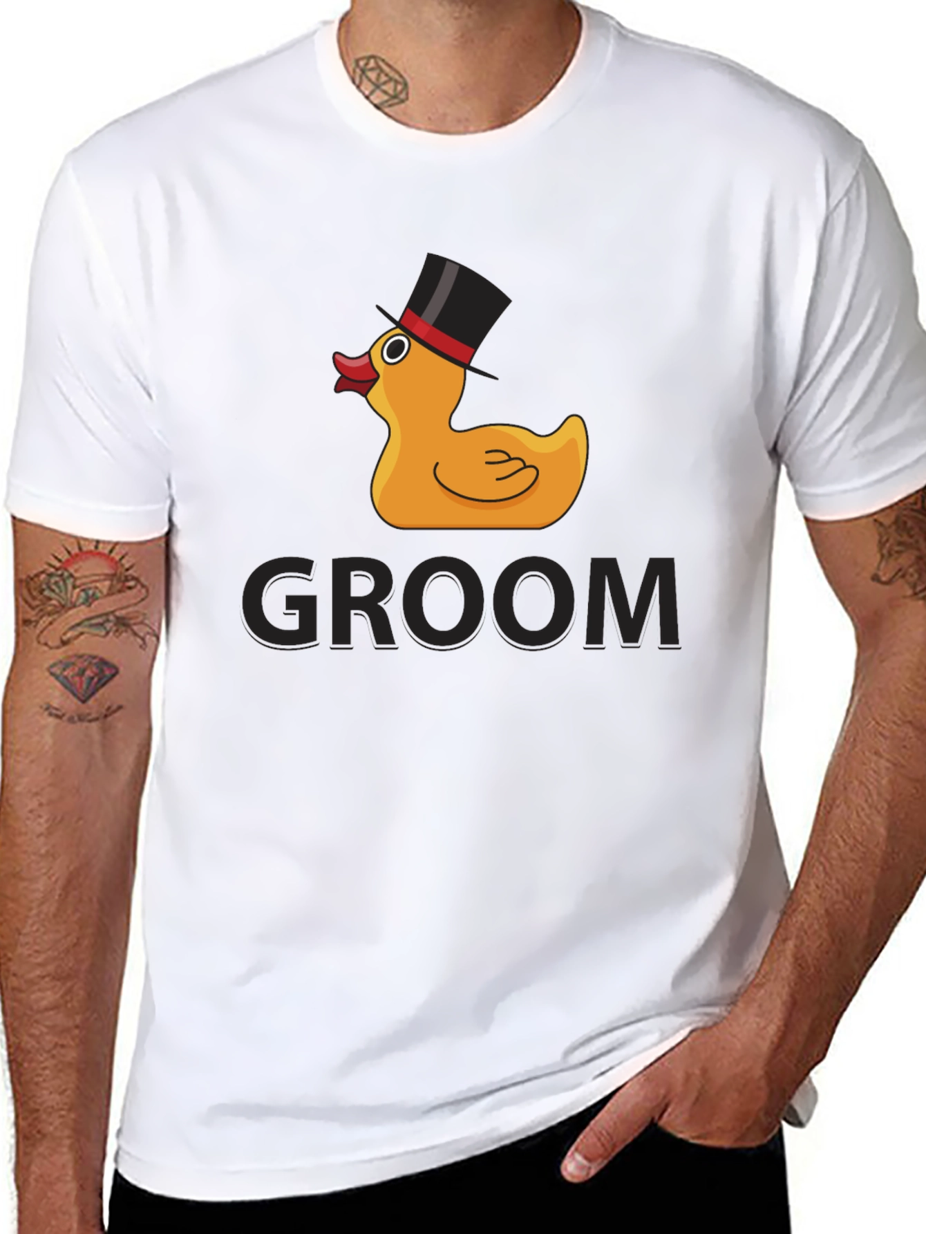 Camiseta Negra Groom Duck para Novio