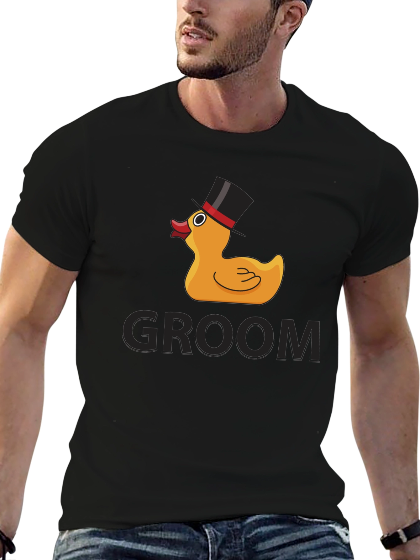 Camiseta Negra Groom Duck para Novio