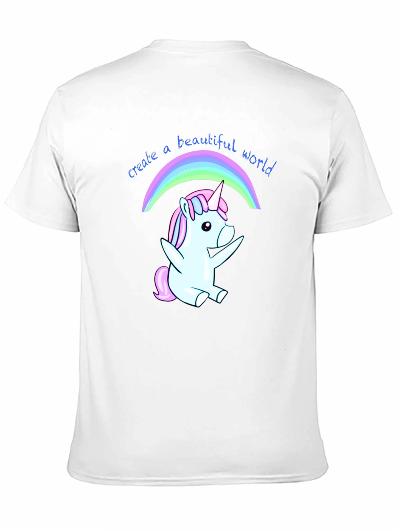 Camiseta Negra Unicornio Arcoíris