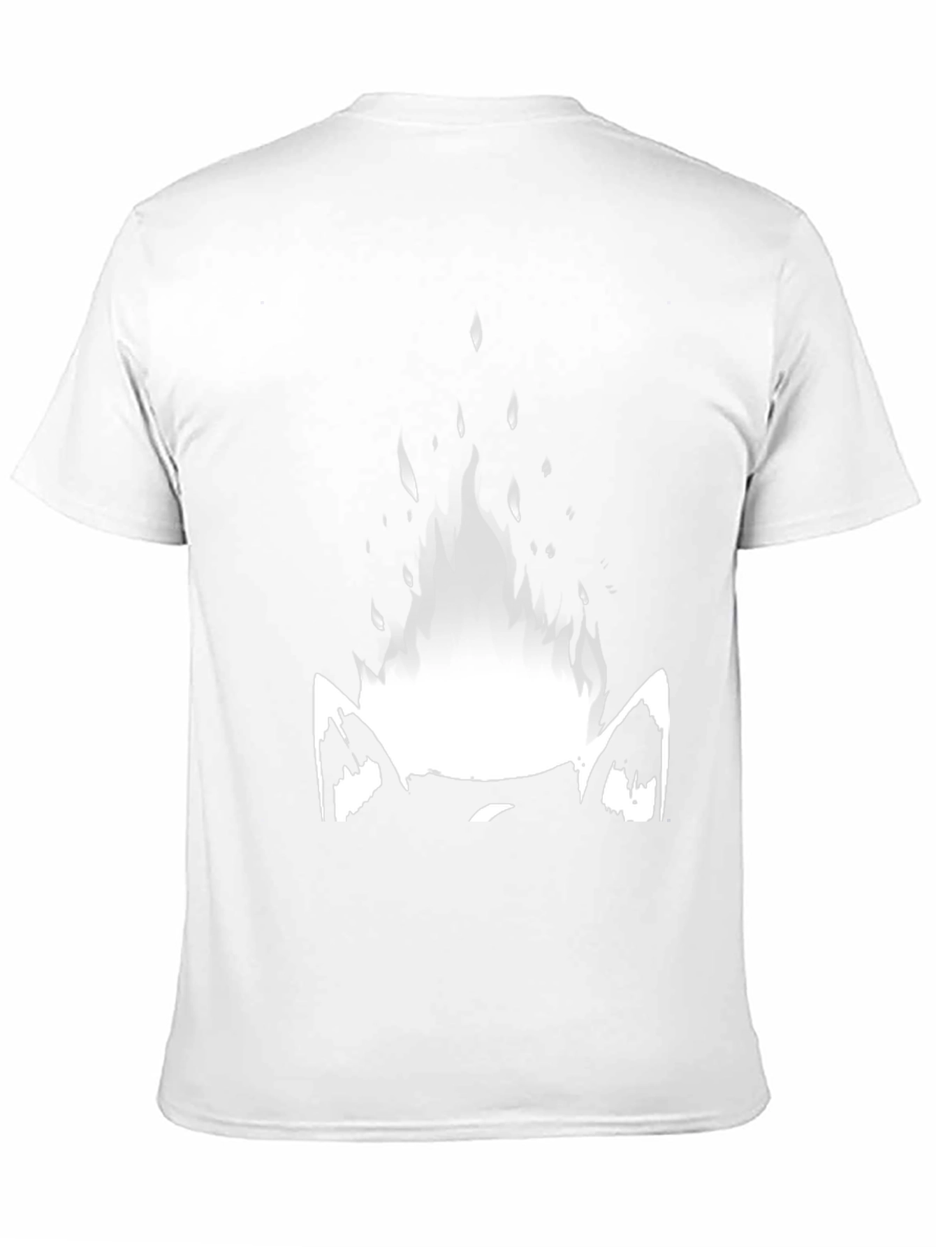 Camiseta Negra con Diseño Gráfico de Gato en Llamas