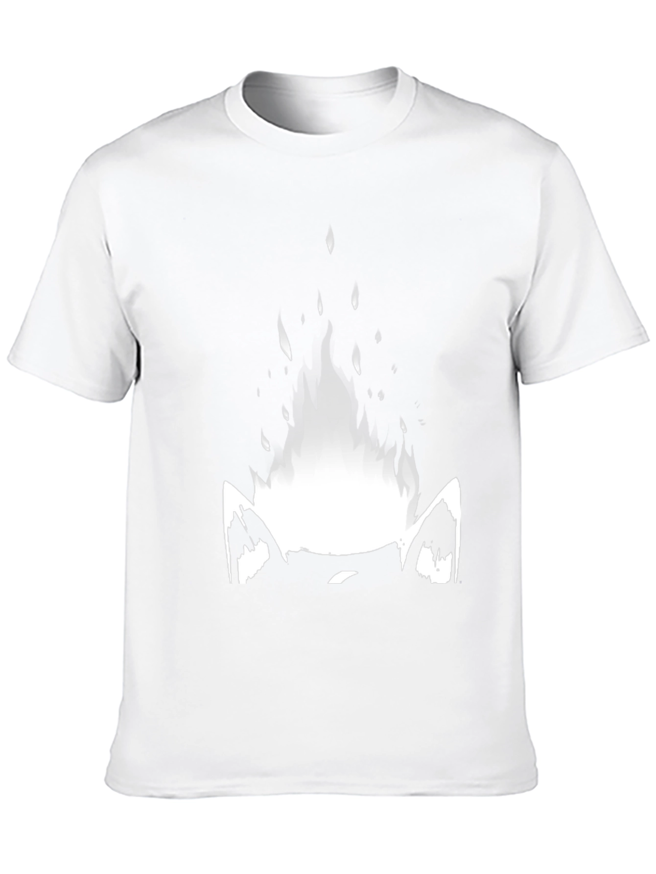 Camiseta Negra con Diseño Gráfico de Gato en Llamas