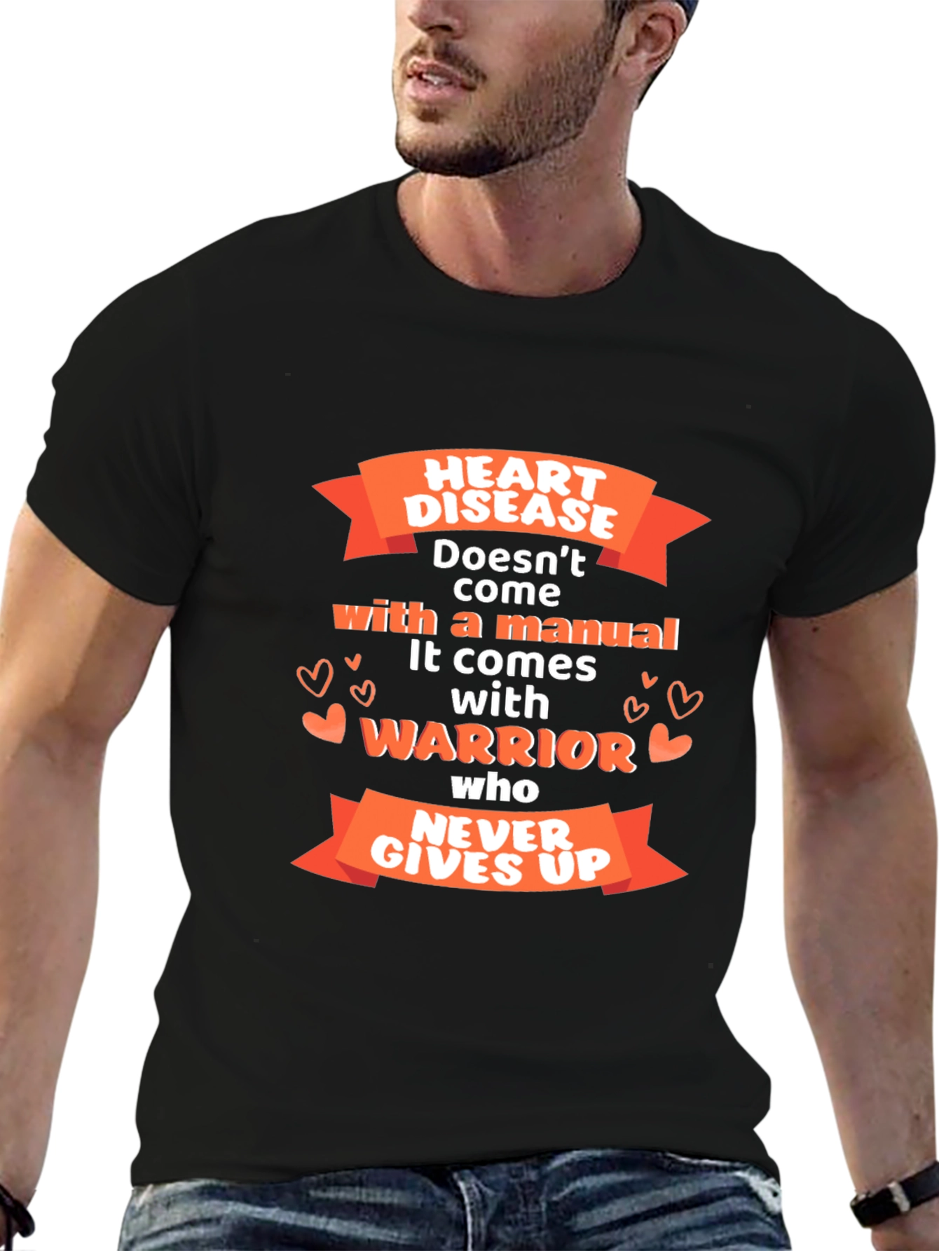 Camiseta Negra Corazón Guerrero