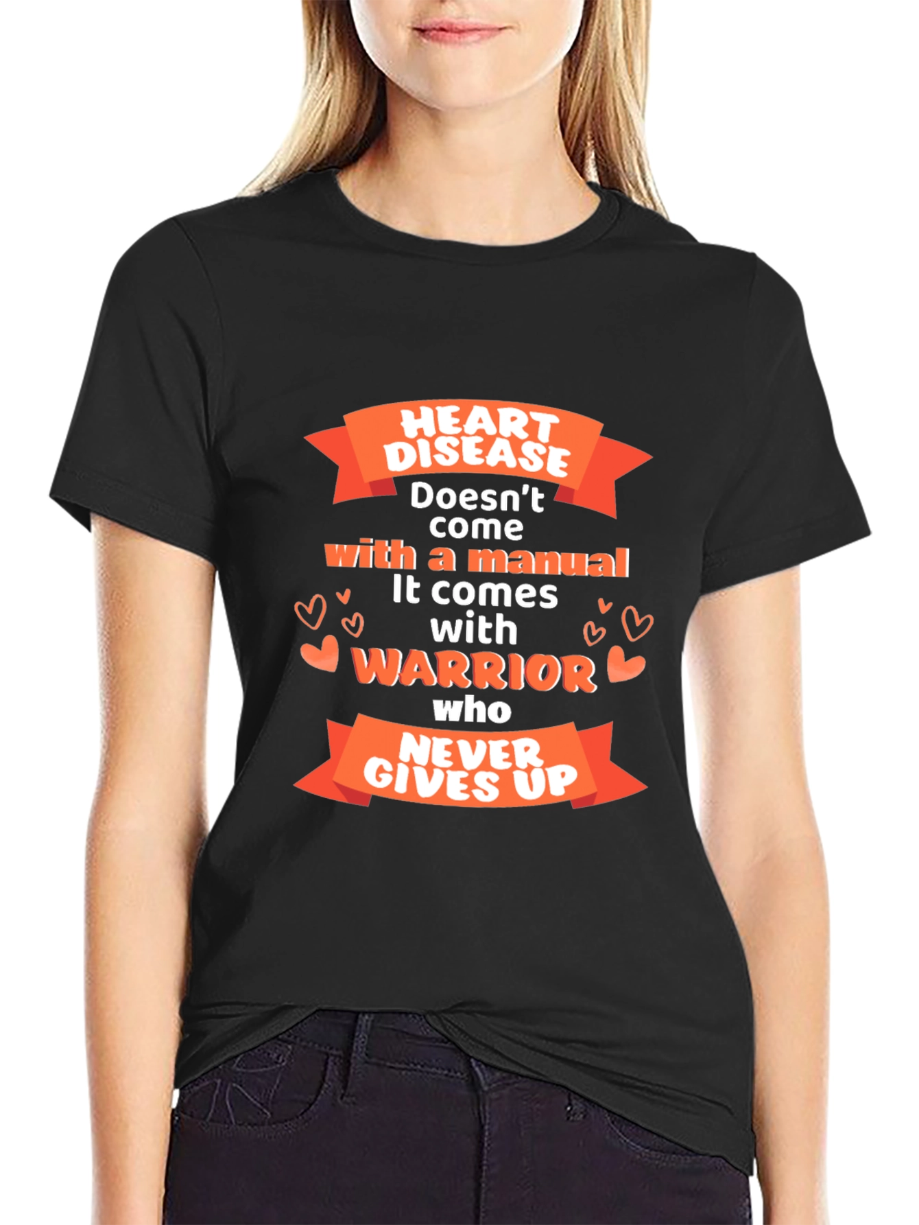 Camiseta Negra Corazón Guerrero