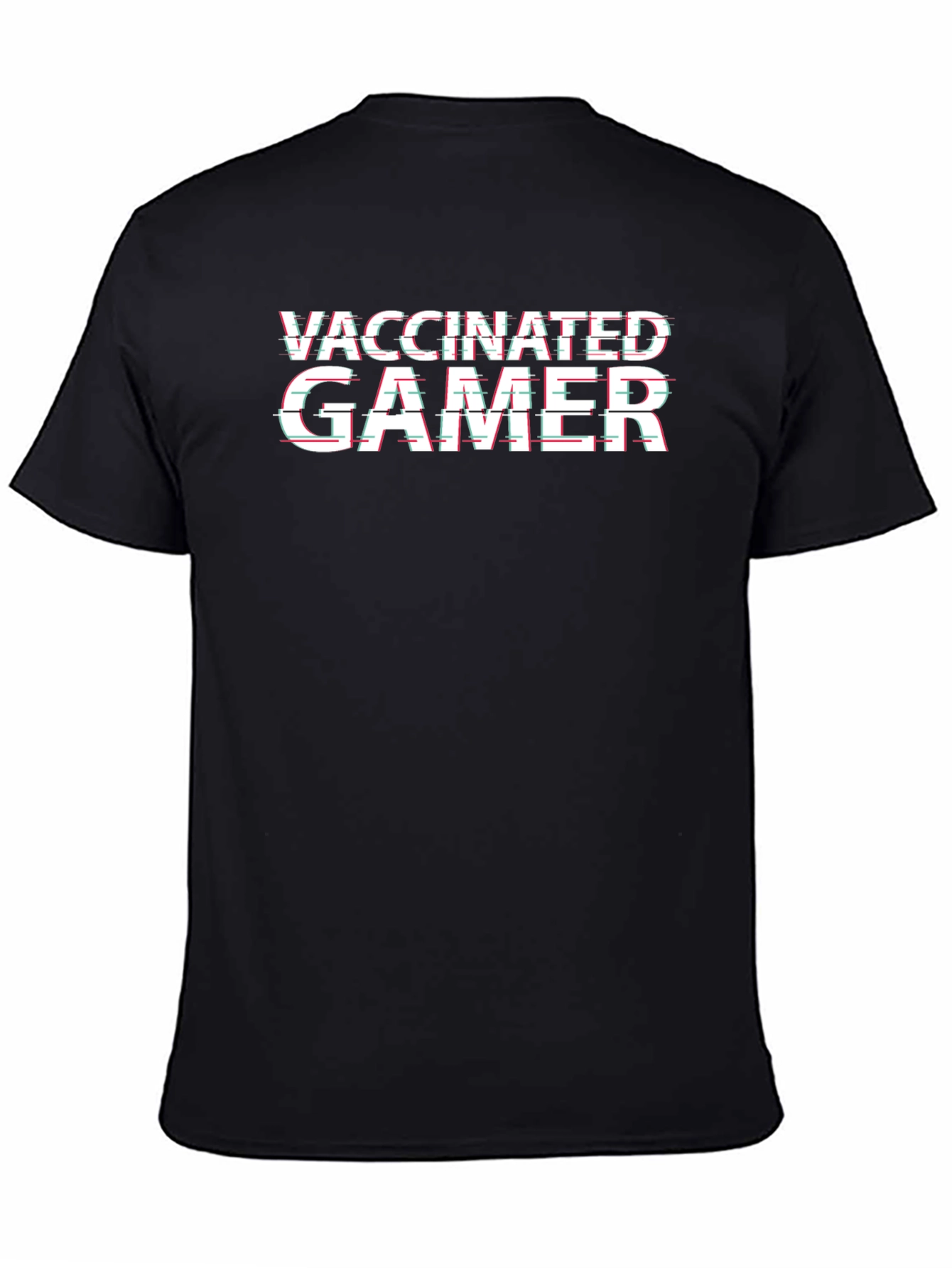 Camiseta Negra Vacunado Gamer