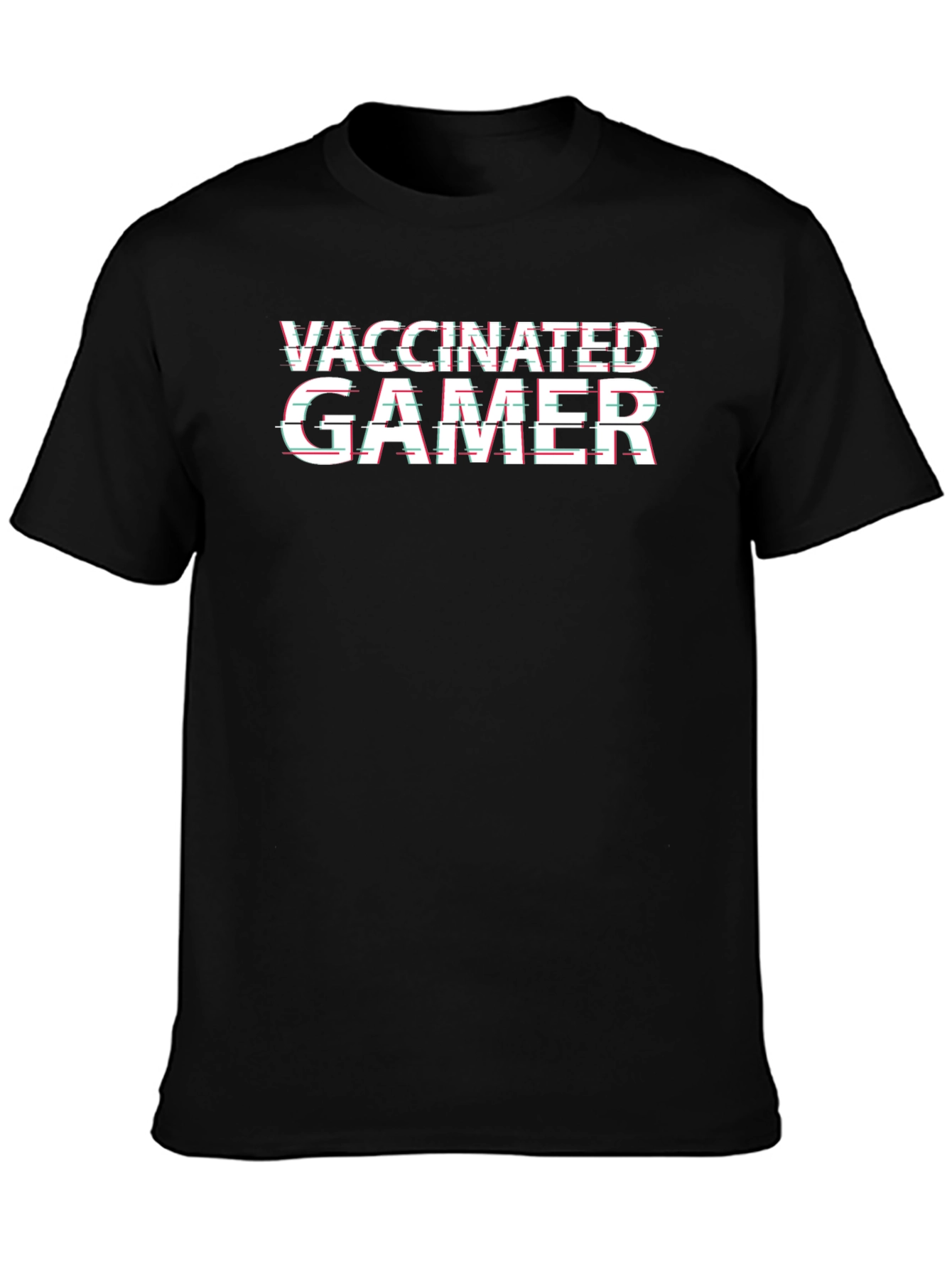 Camiseta Negra Vacunado Gamer