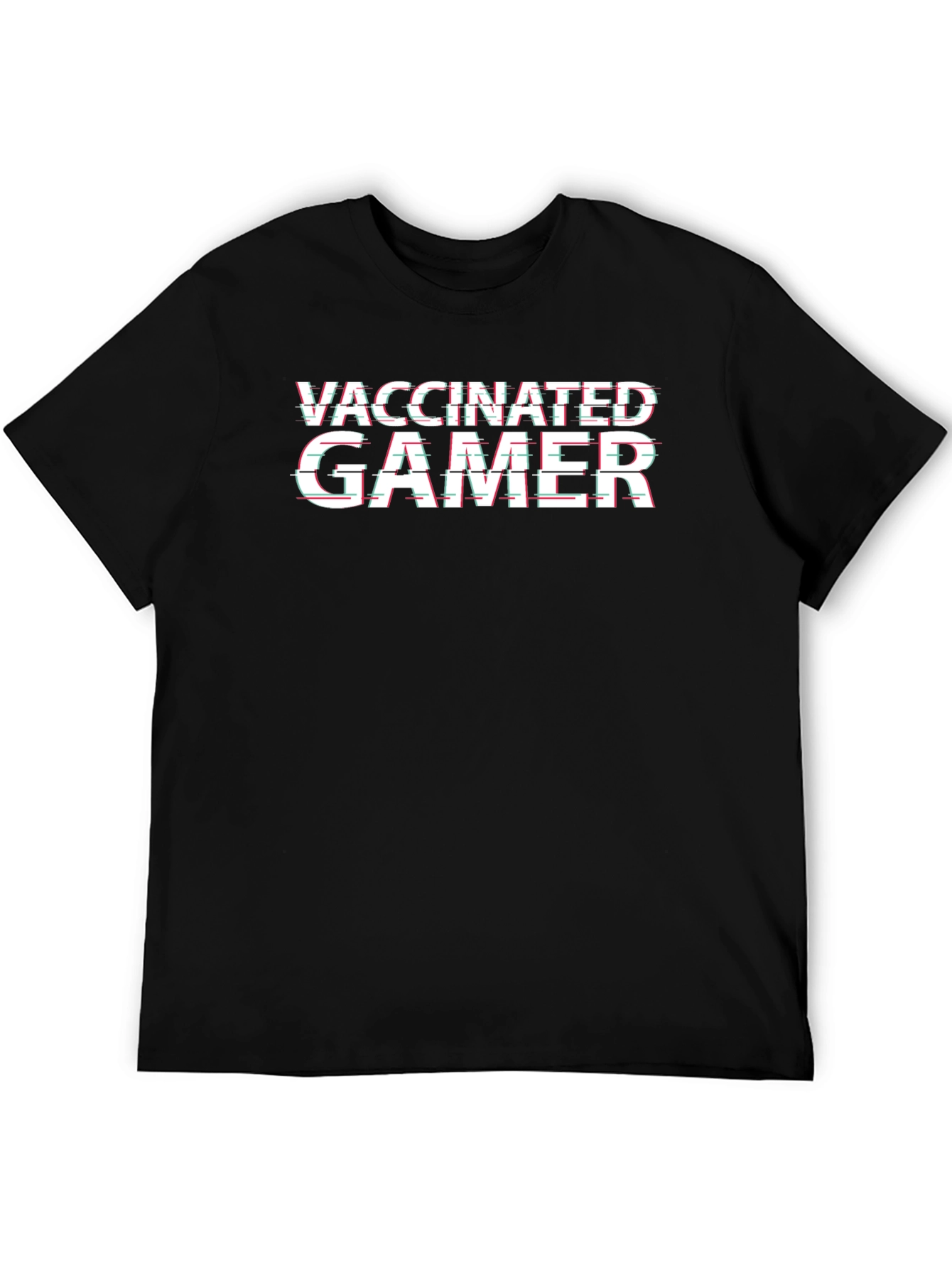 Camiseta Negra Vacunado Gamer