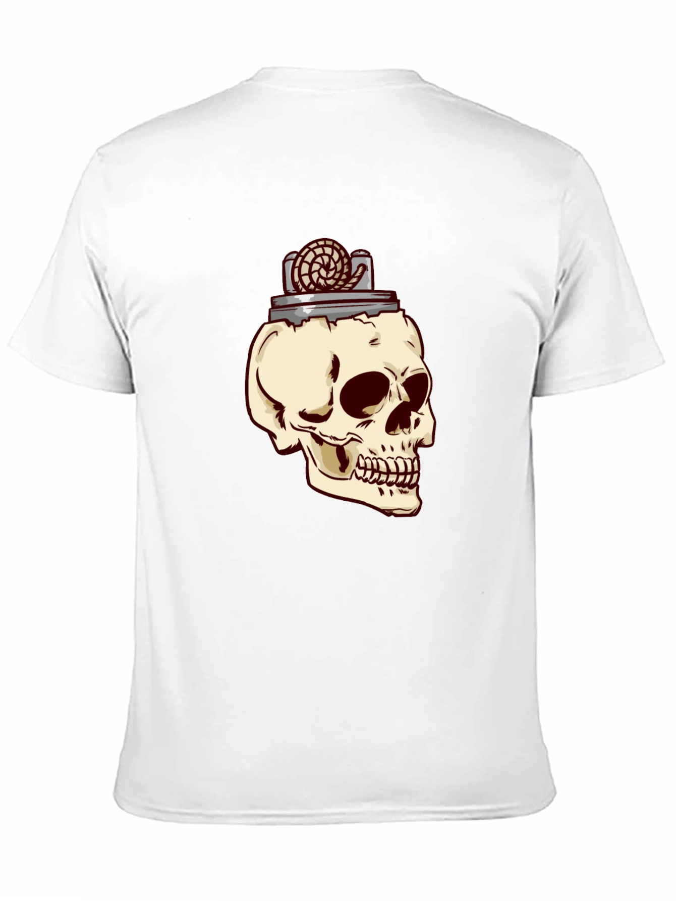 Camiseta Negra con Diseño de Cráneo y Encendedor