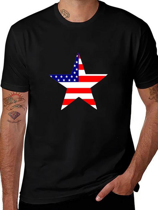 Camiseta Negra Estrella USA - Estilo Patriótico