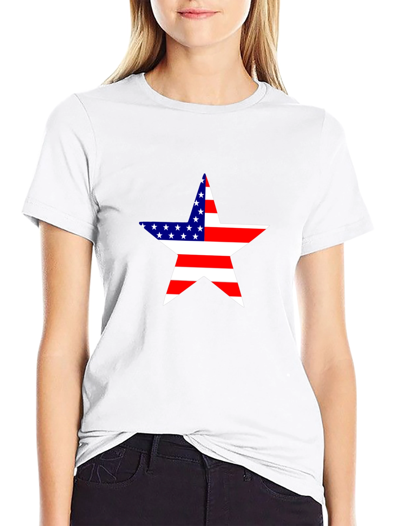 Camiseta Negra Estrella USA - Estilo Patriótico