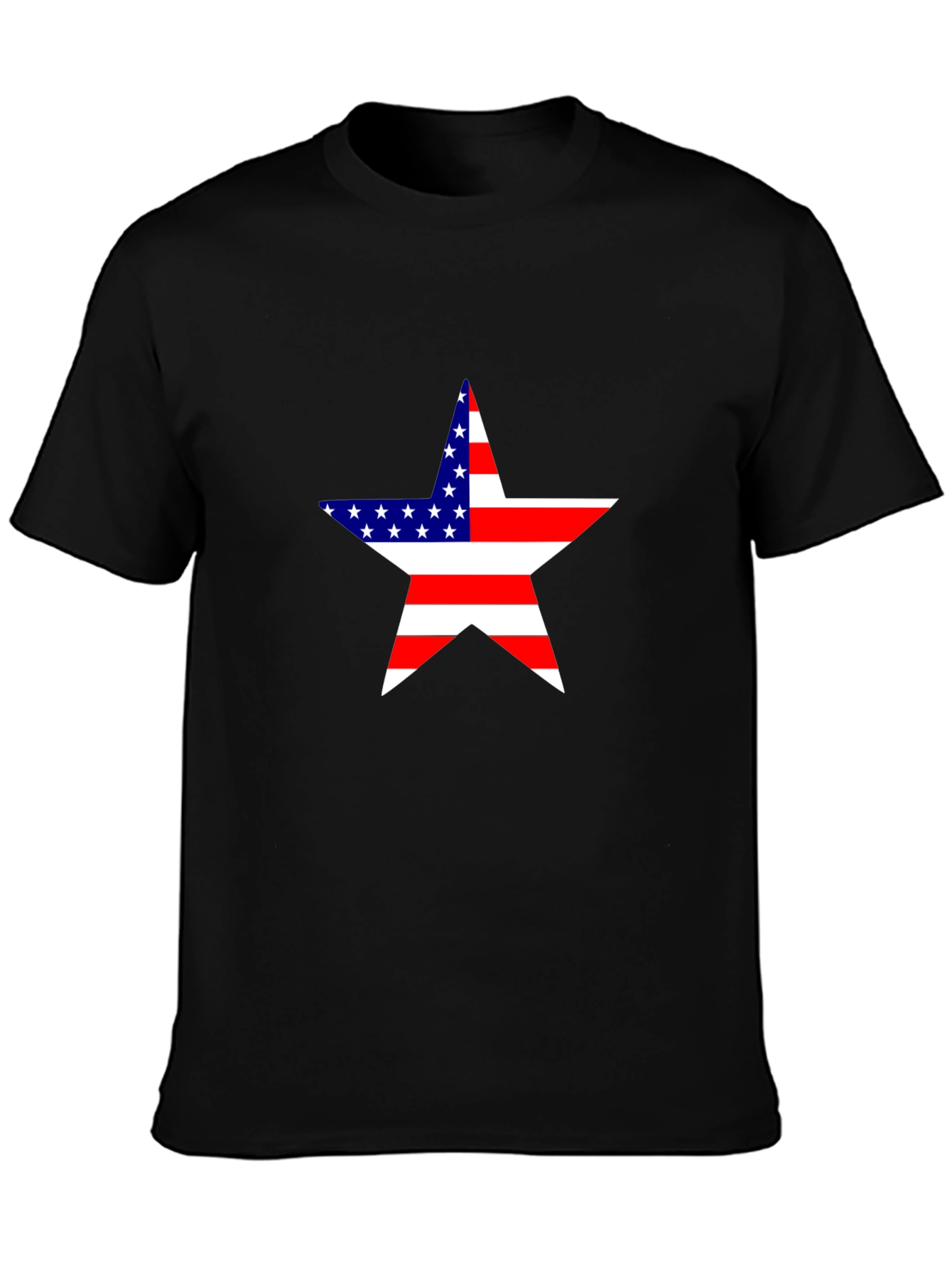 Camiseta Negra Estrella USA - Estilo Patriótico