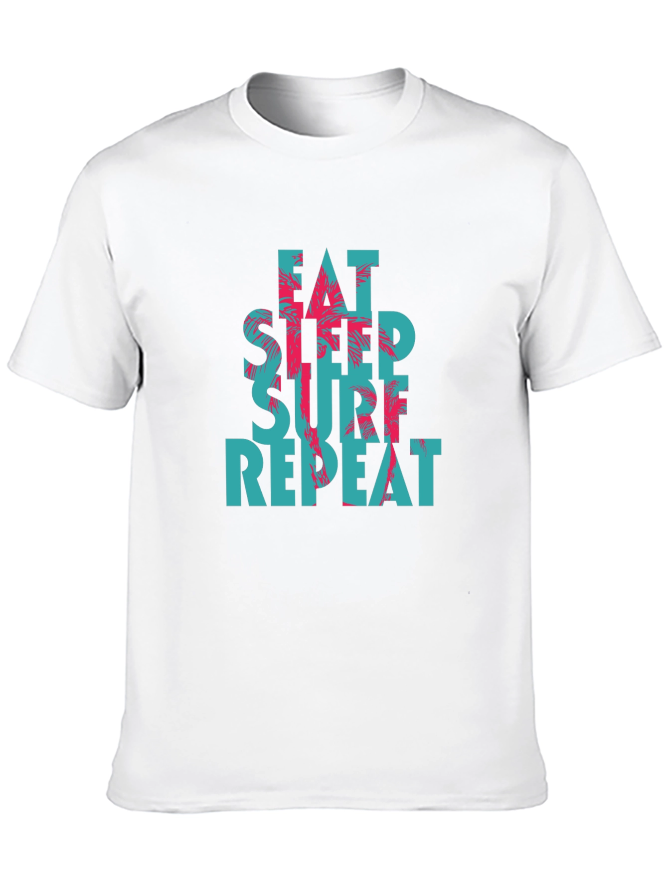 Camiseta Negra con Diseño Eat Sleep Surf Repeat