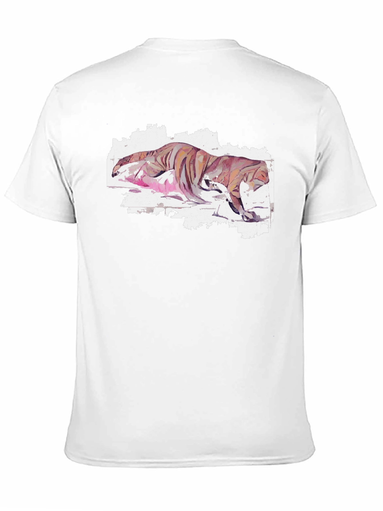 Camiseta Negra con Diseño Tigre Abstracto
