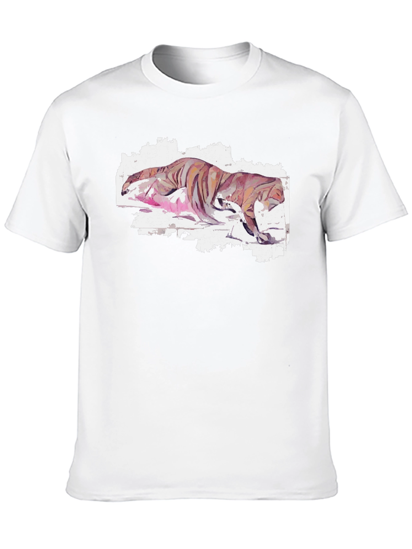 Camiseta Negra con Diseño Tigre Abstracto