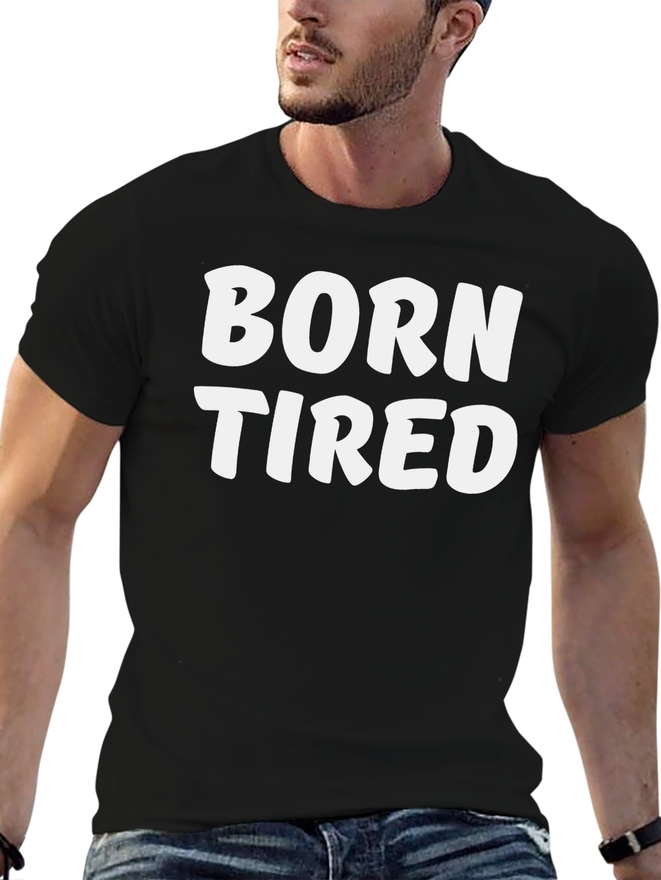Camiseta Negra Born Tired - Comodidad y Estilo