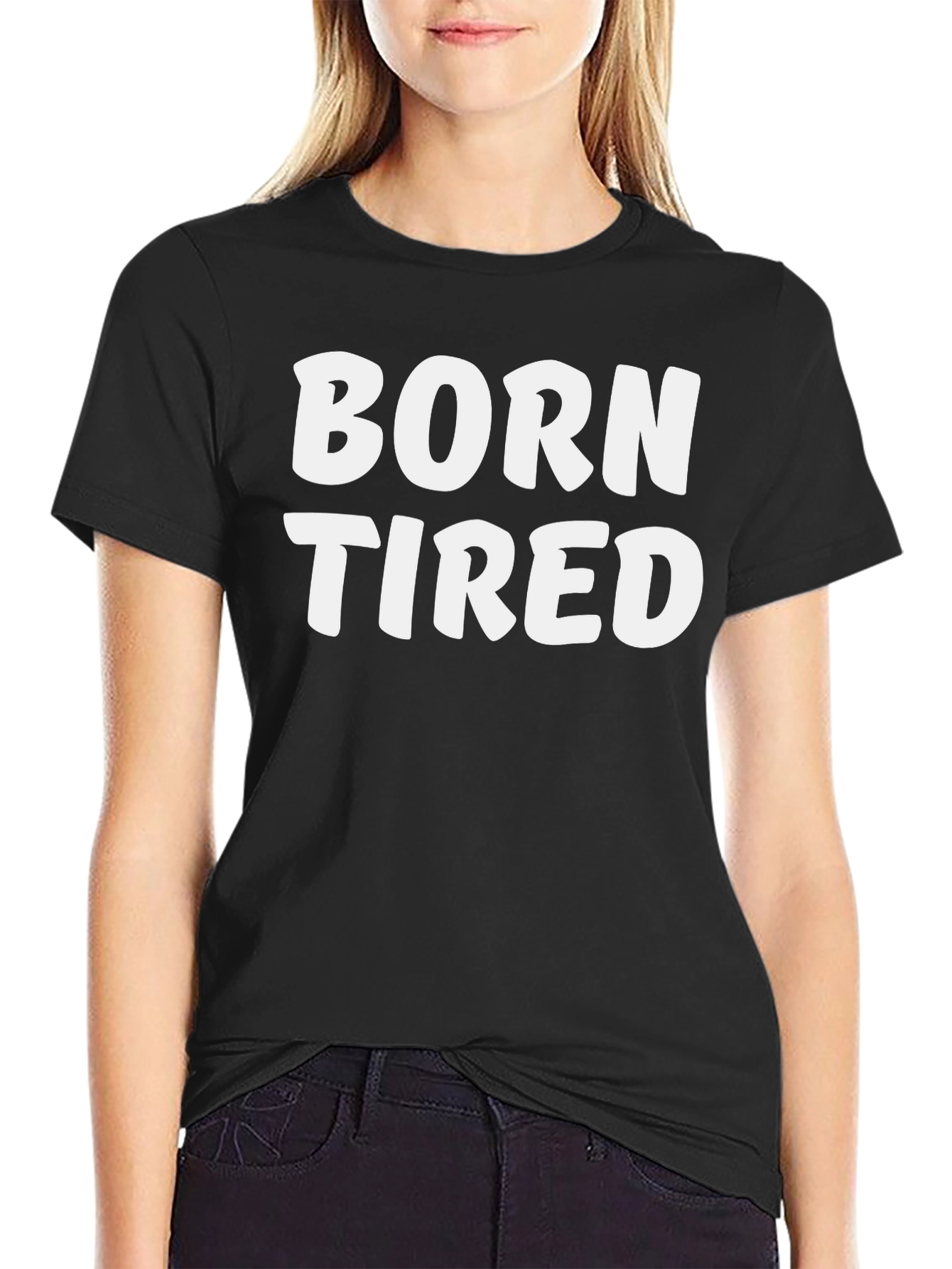 Camiseta Negra Born Tired - Comodidad y Estilo