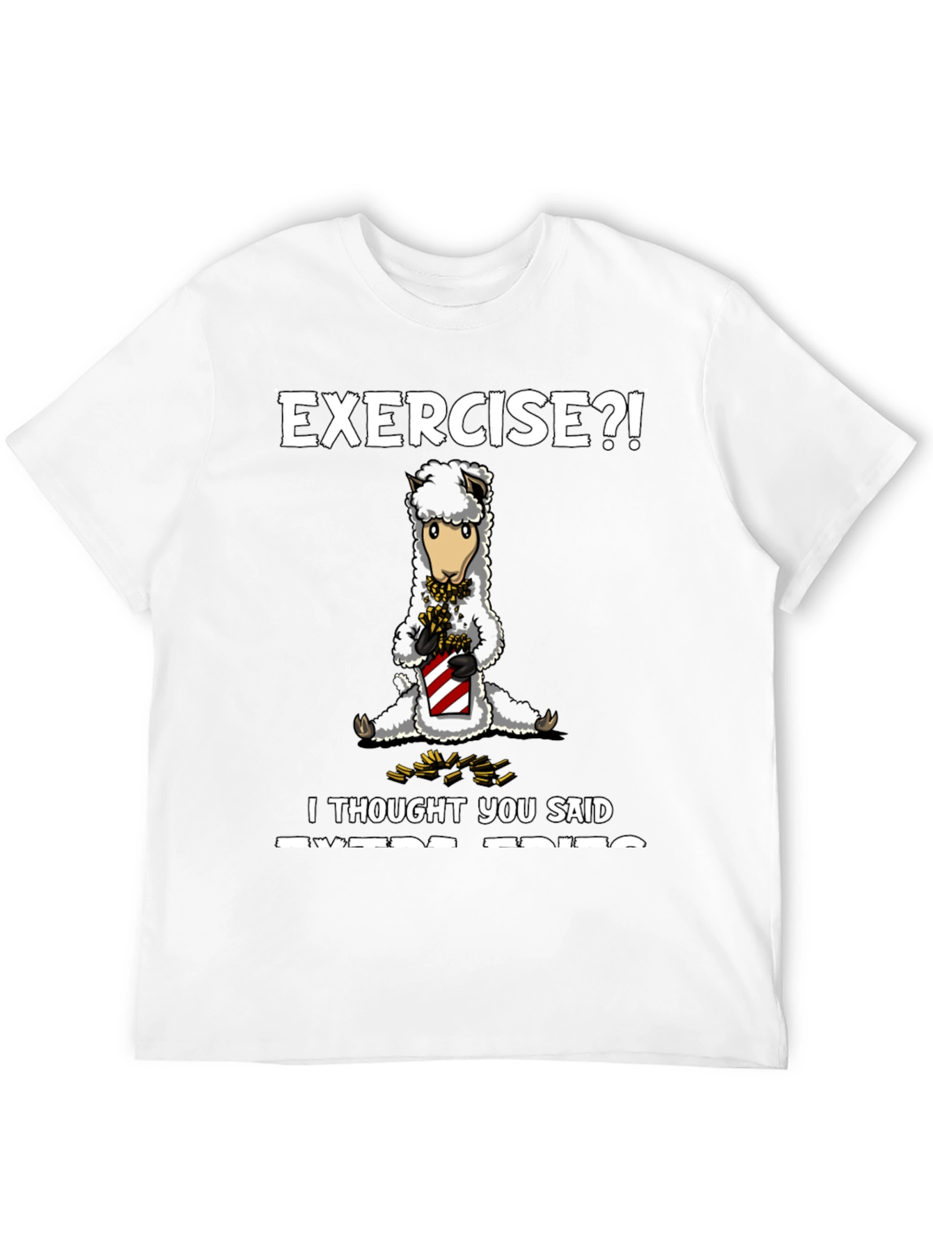 Camiseta Humorística: ¿Ejercicio? ¡Creí que decías Extra Fritas!