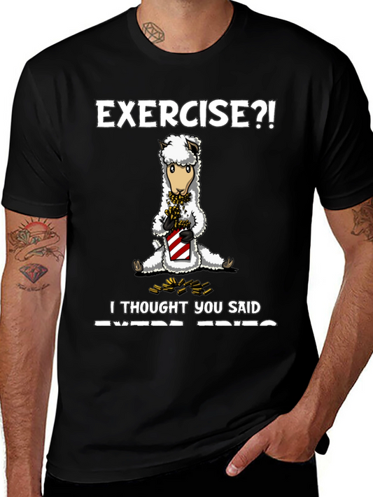 Camiseta Humorística: ¿Ejercicio? ¡Creí que decías Extra Fritas!