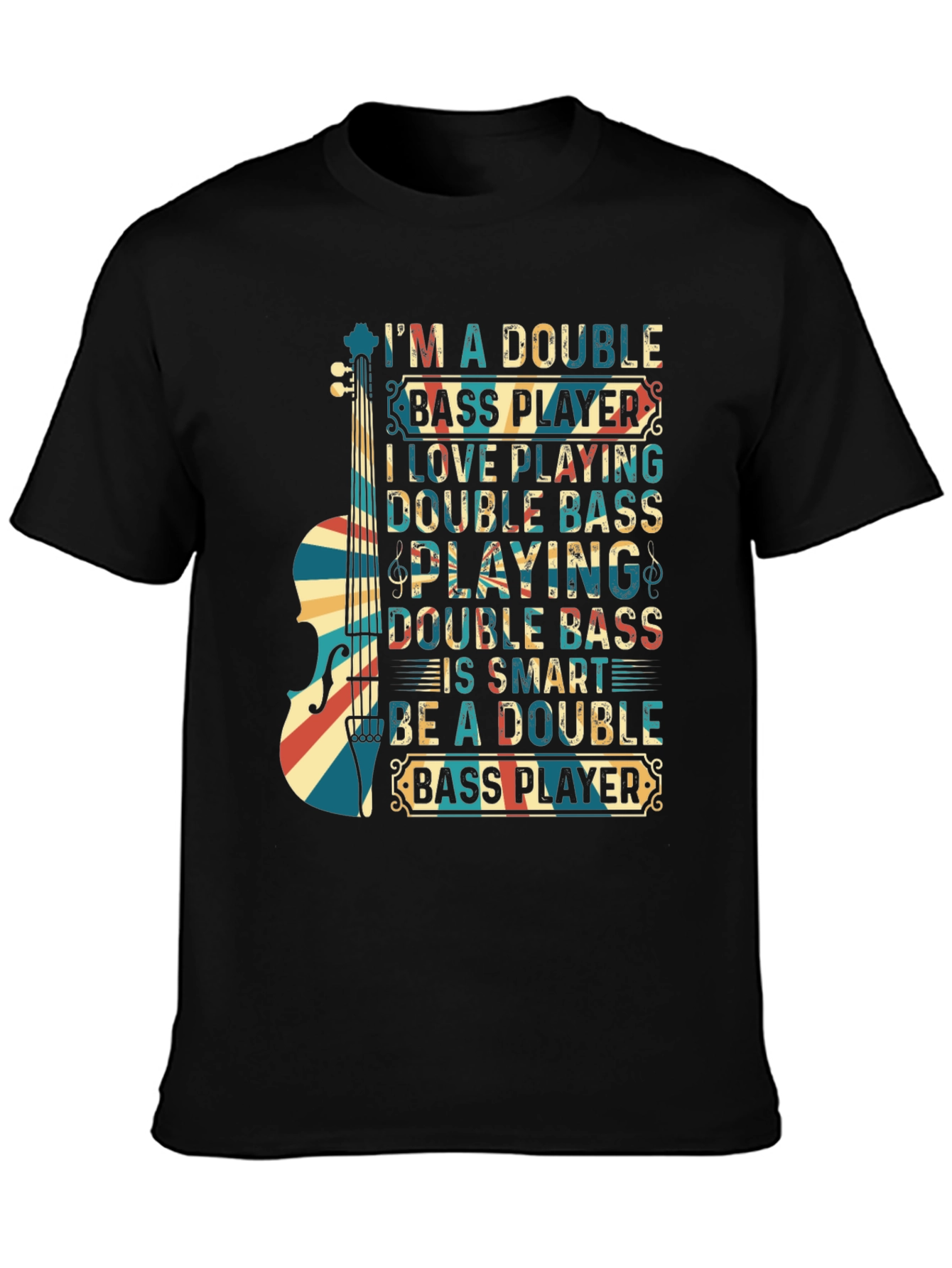Camiseta Negra Double Bass Player