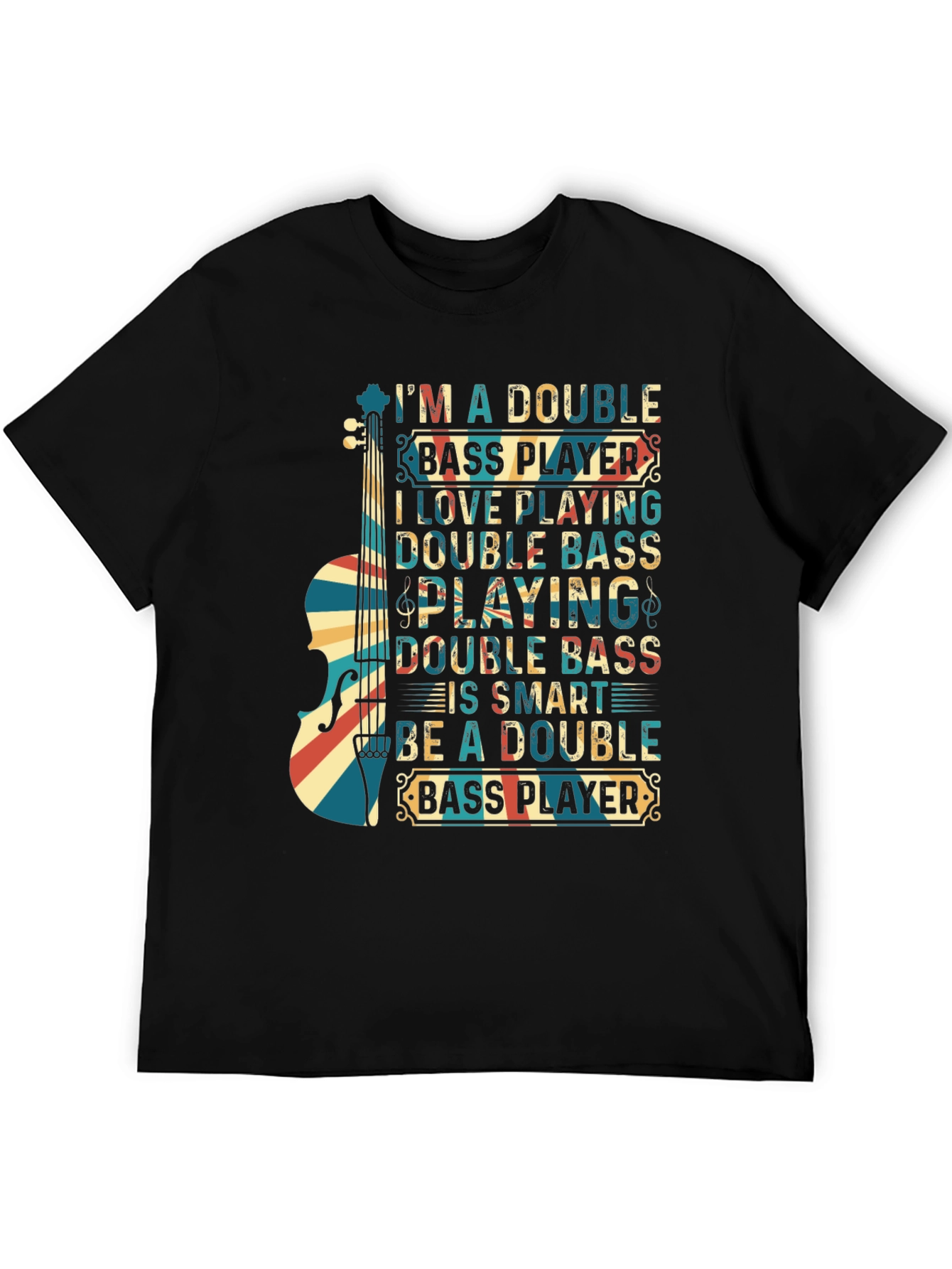 Camiseta Negra Double Bass Player