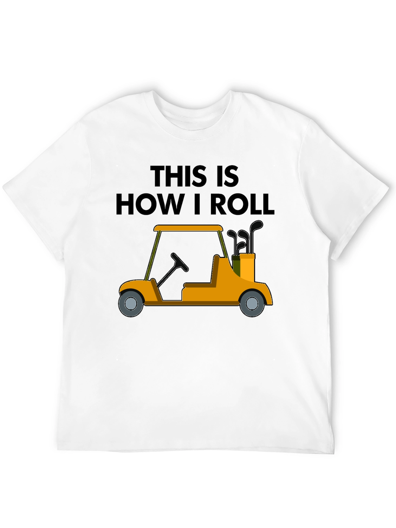 Camiseta Negra con Diseño de Carrito de Golf