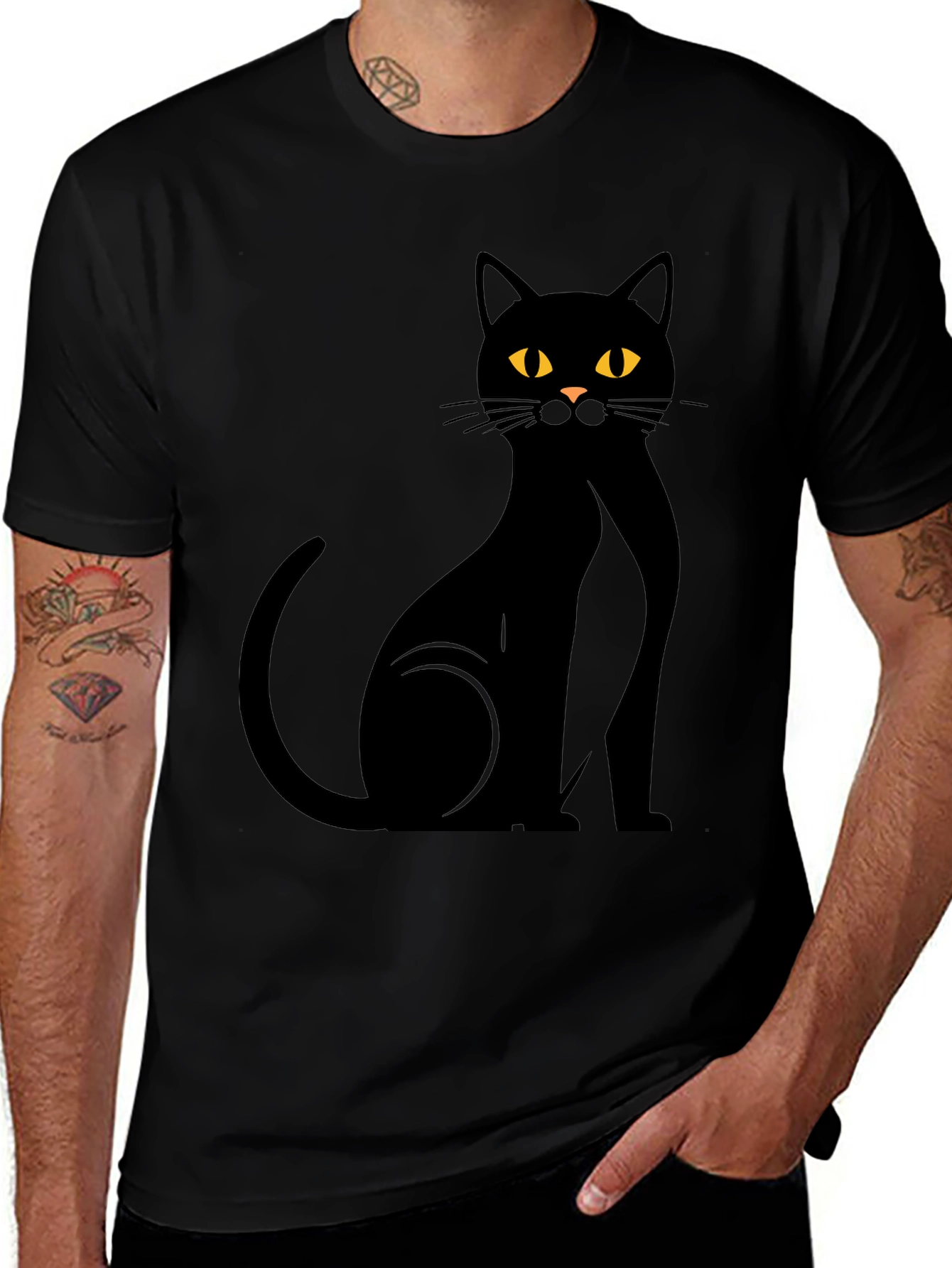Camiseta Negra Gato
