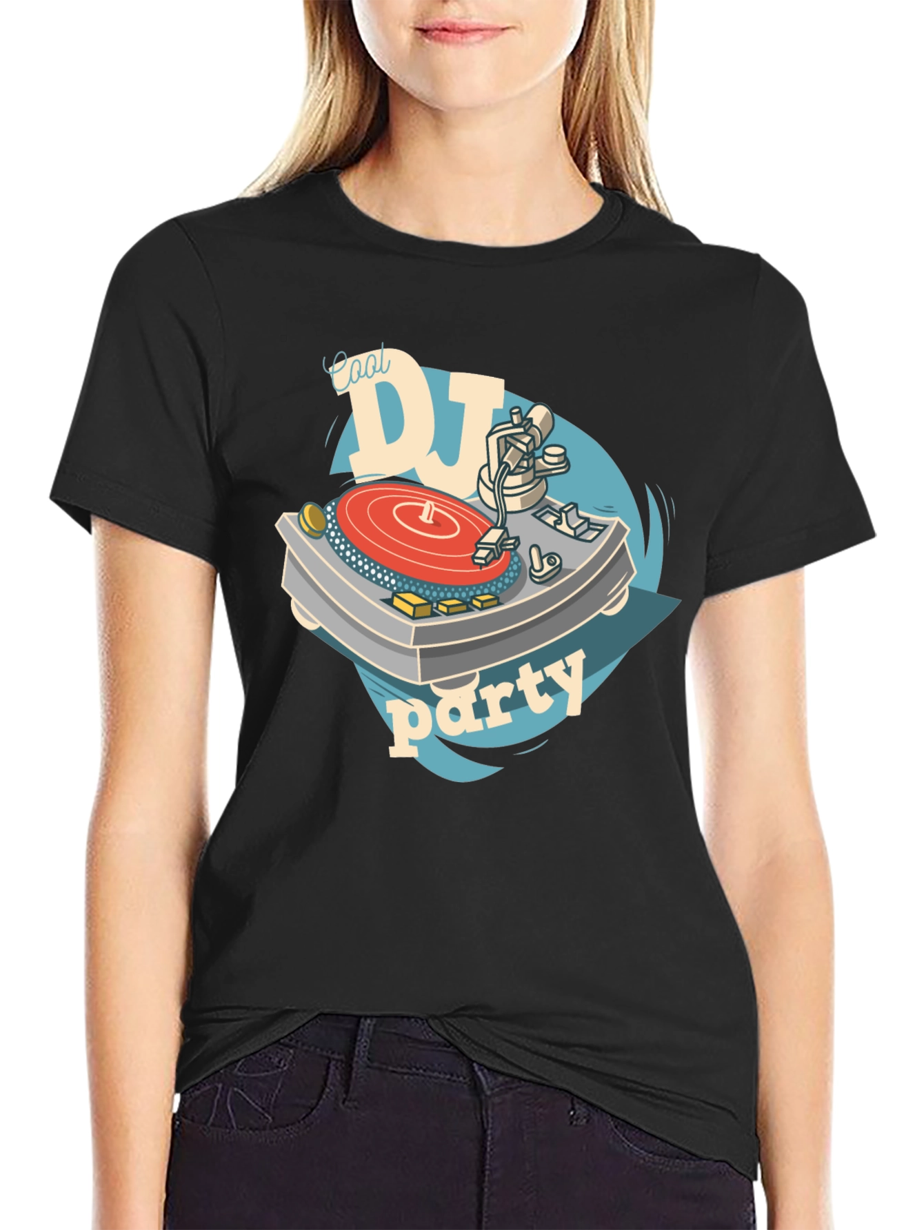 Camiseta Negra Diseño DJ Cool Party