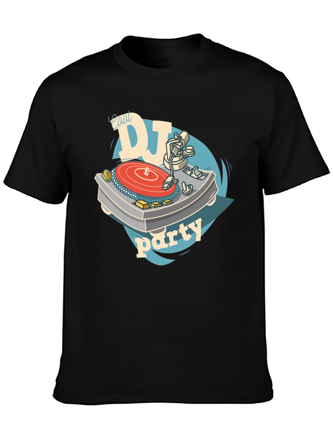 Camiseta Negra Diseño DJ Cool Party