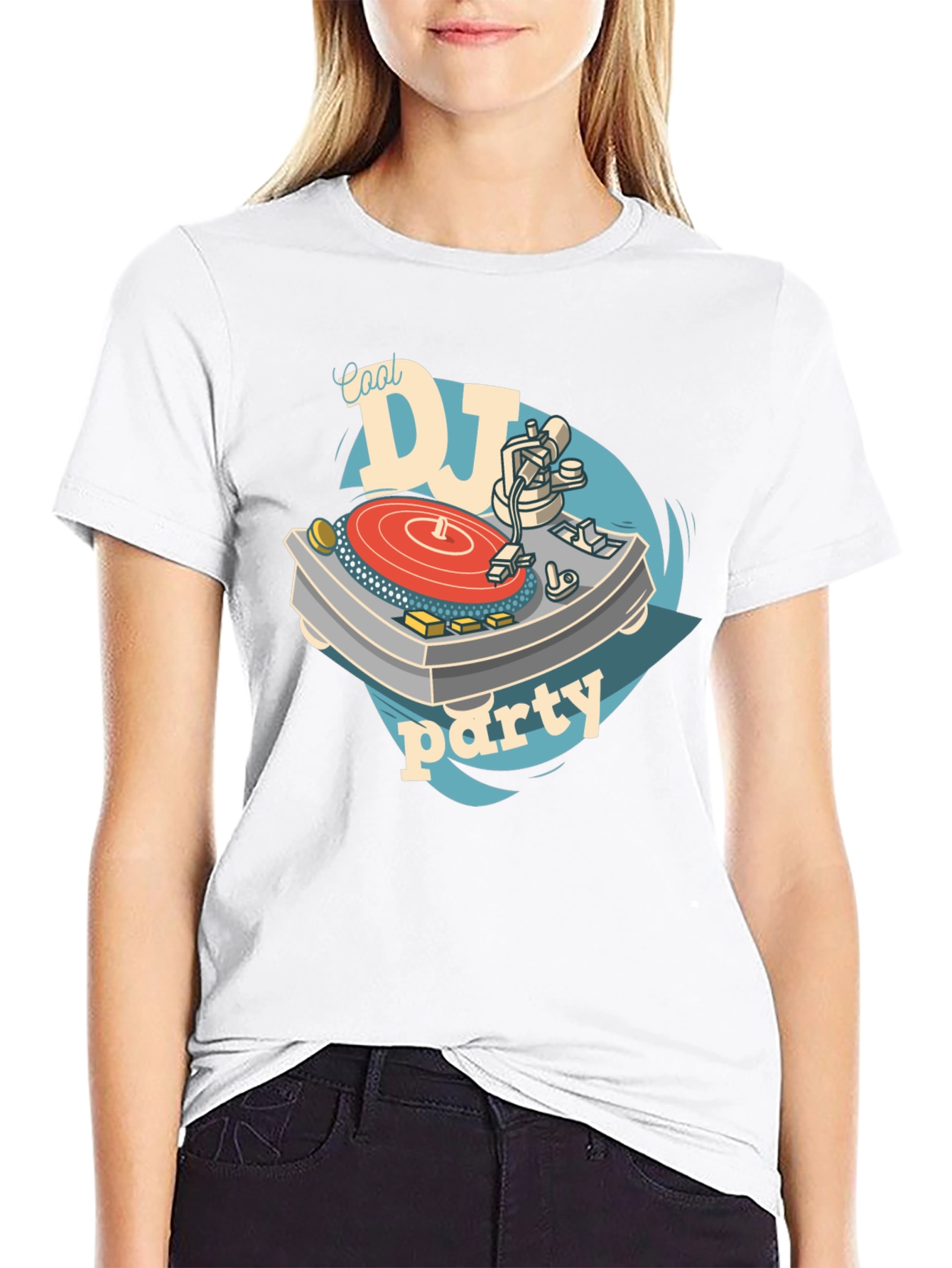 Camiseta Negra Diseño DJ Cool Party
