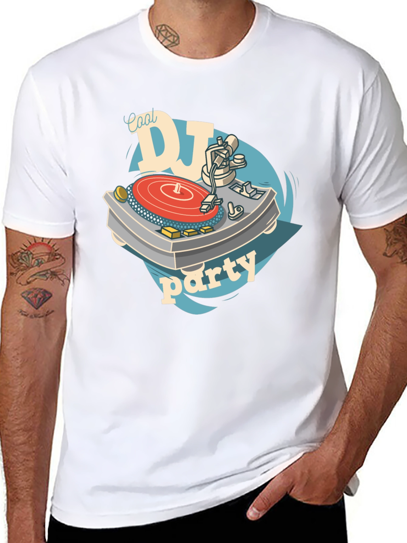 Camiseta Negra Diseño DJ Cool Party