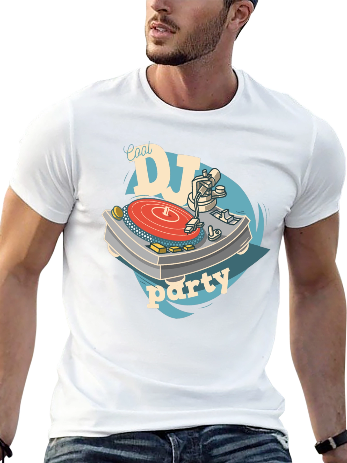 Camiseta Negra Diseño DJ Cool Party