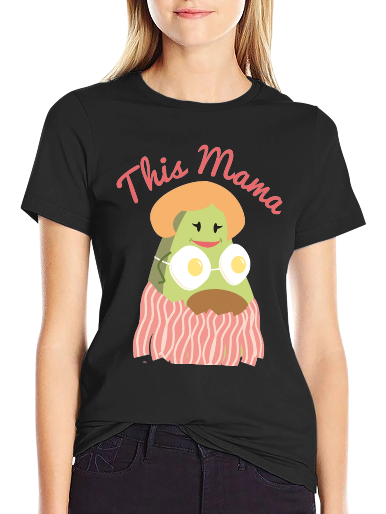 Camiseta Negra Divertida This Mama Avocado