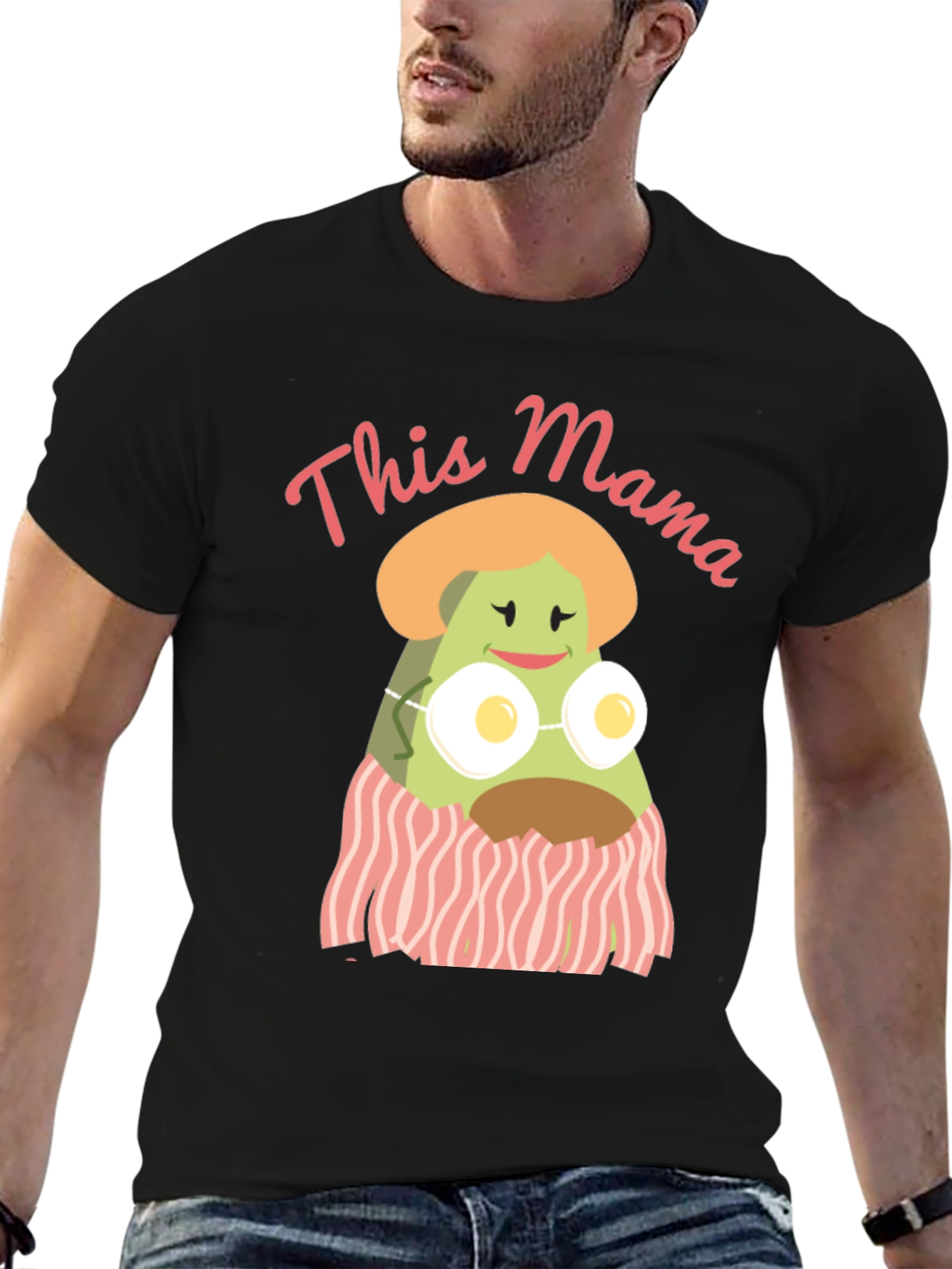 Camiseta Negra Divertida This Mama Avocado