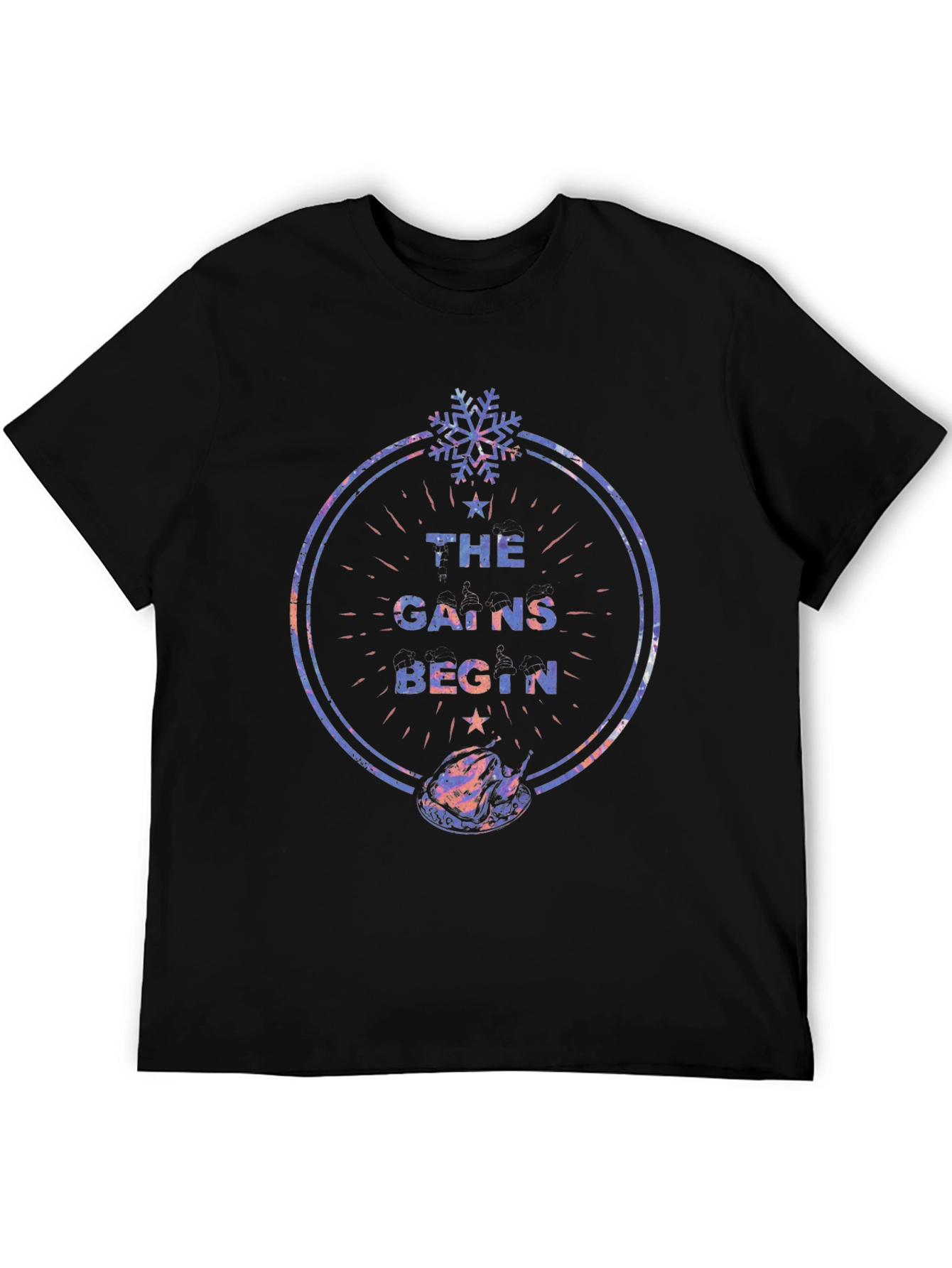 Camiseta Negra Festiva The Gains Begin