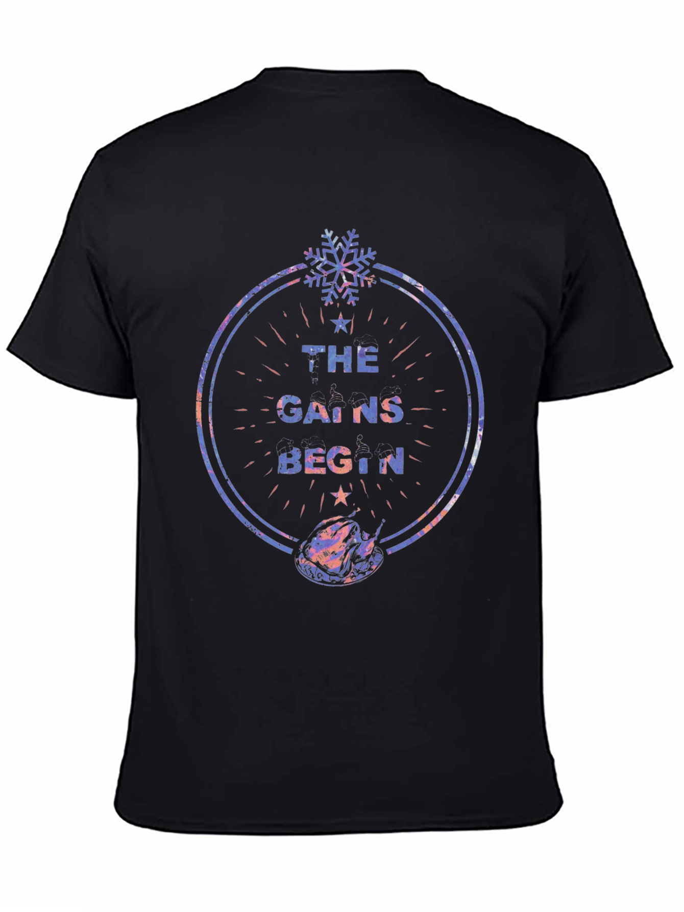 Camiseta Negra Festiva The Gains Begin