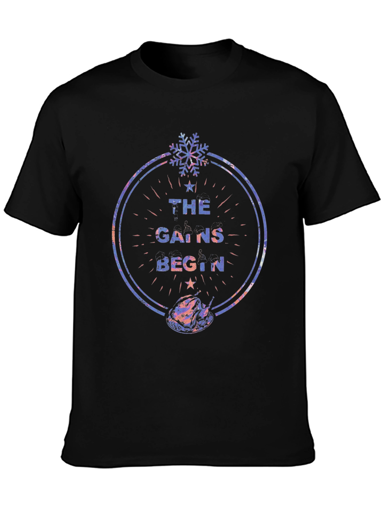 Camiseta Negra Festiva The Gains Begin