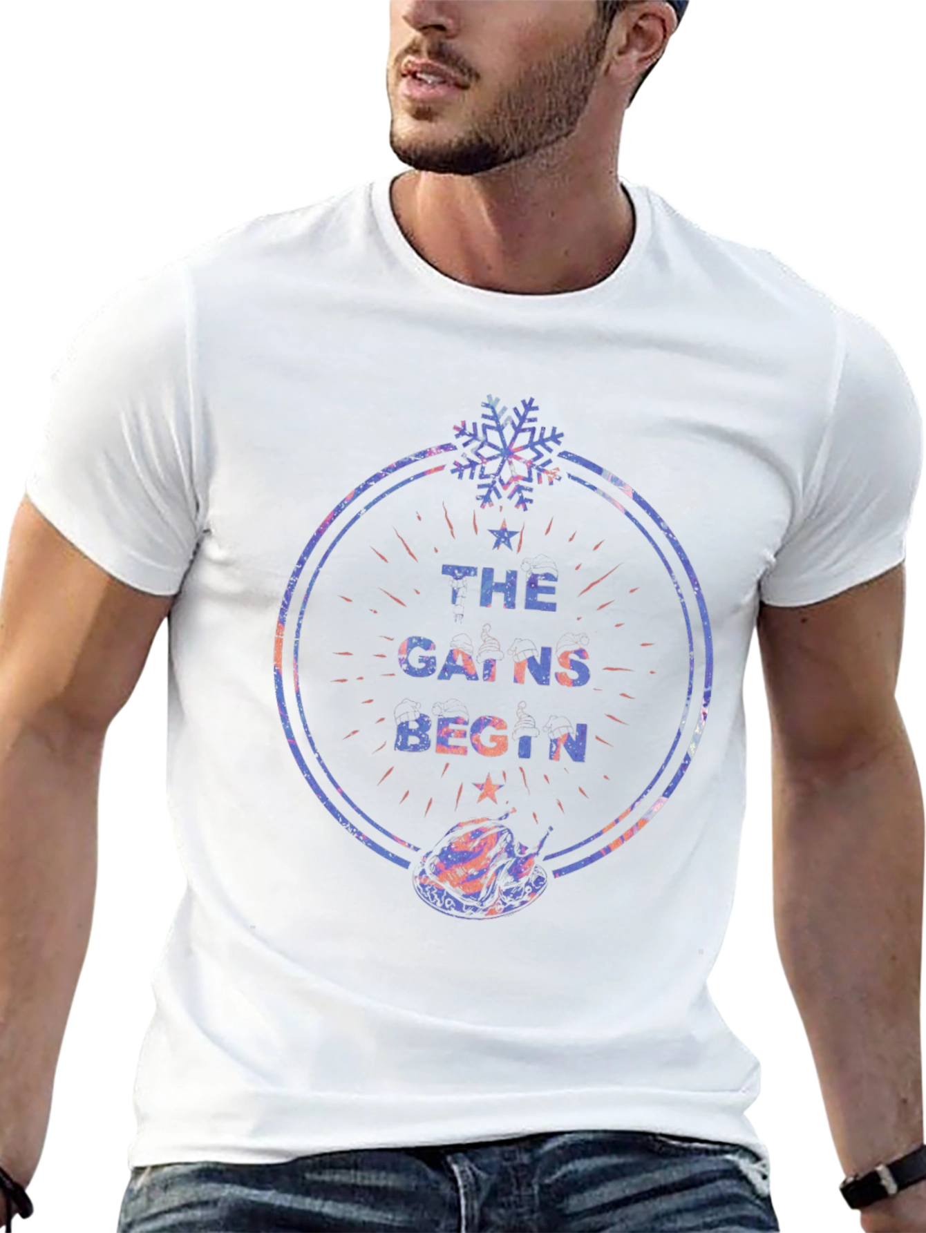 Camiseta Negra Festiva The Gains Begin