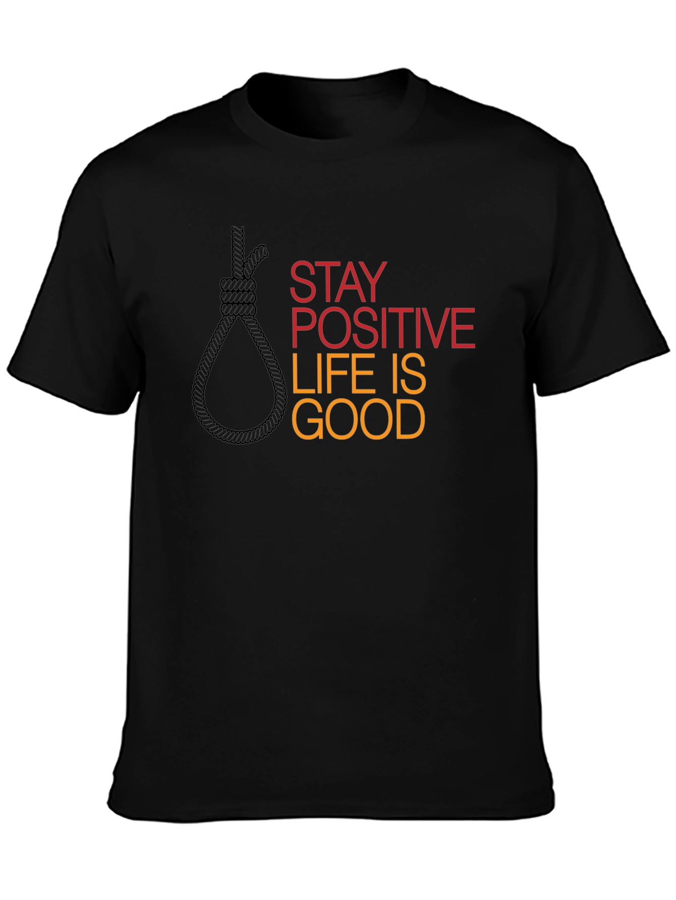 Camiseta Negra Gráfica Stay Positive