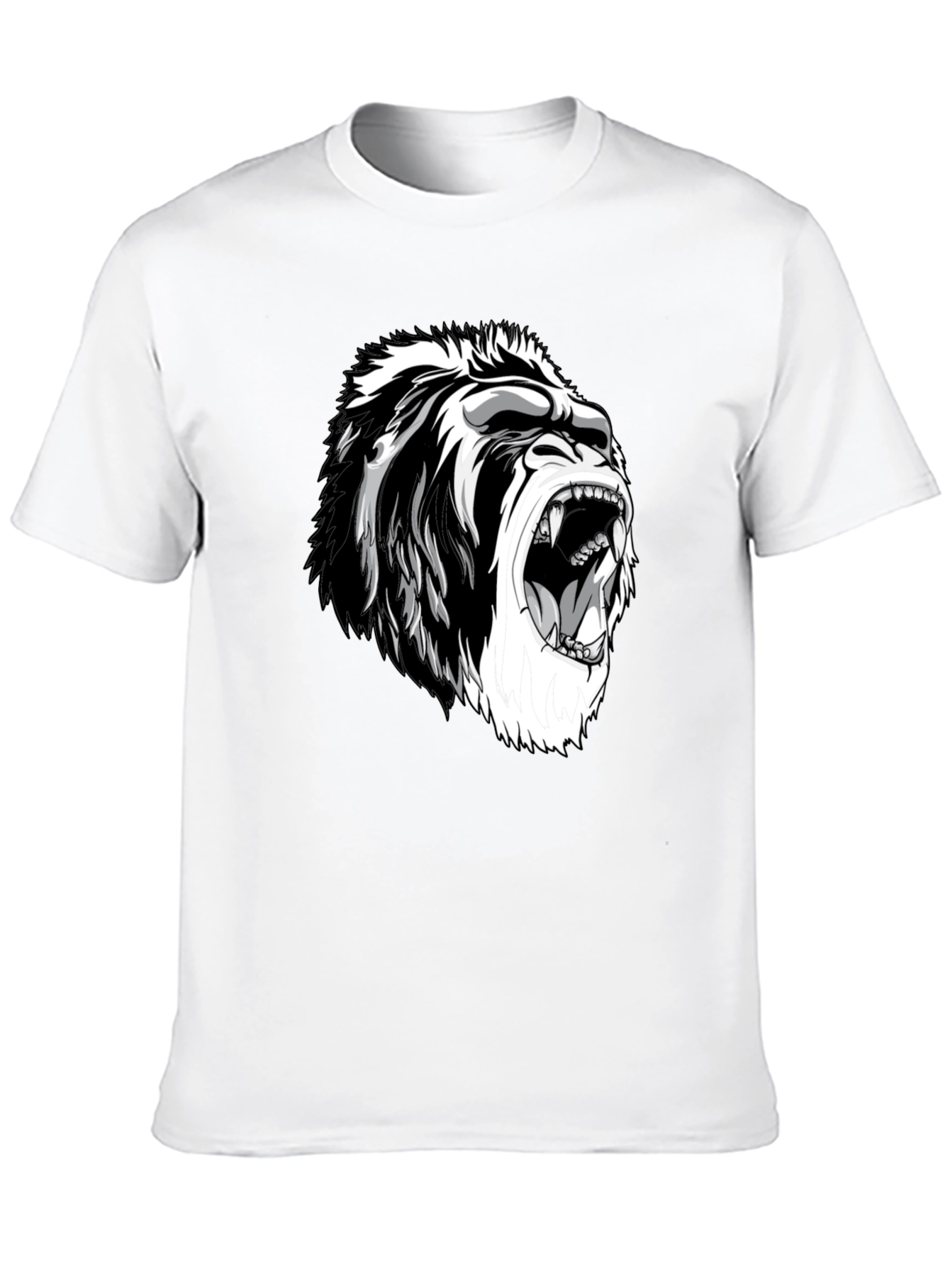 Camiseta Negra con Diseño de Gorila Furioso