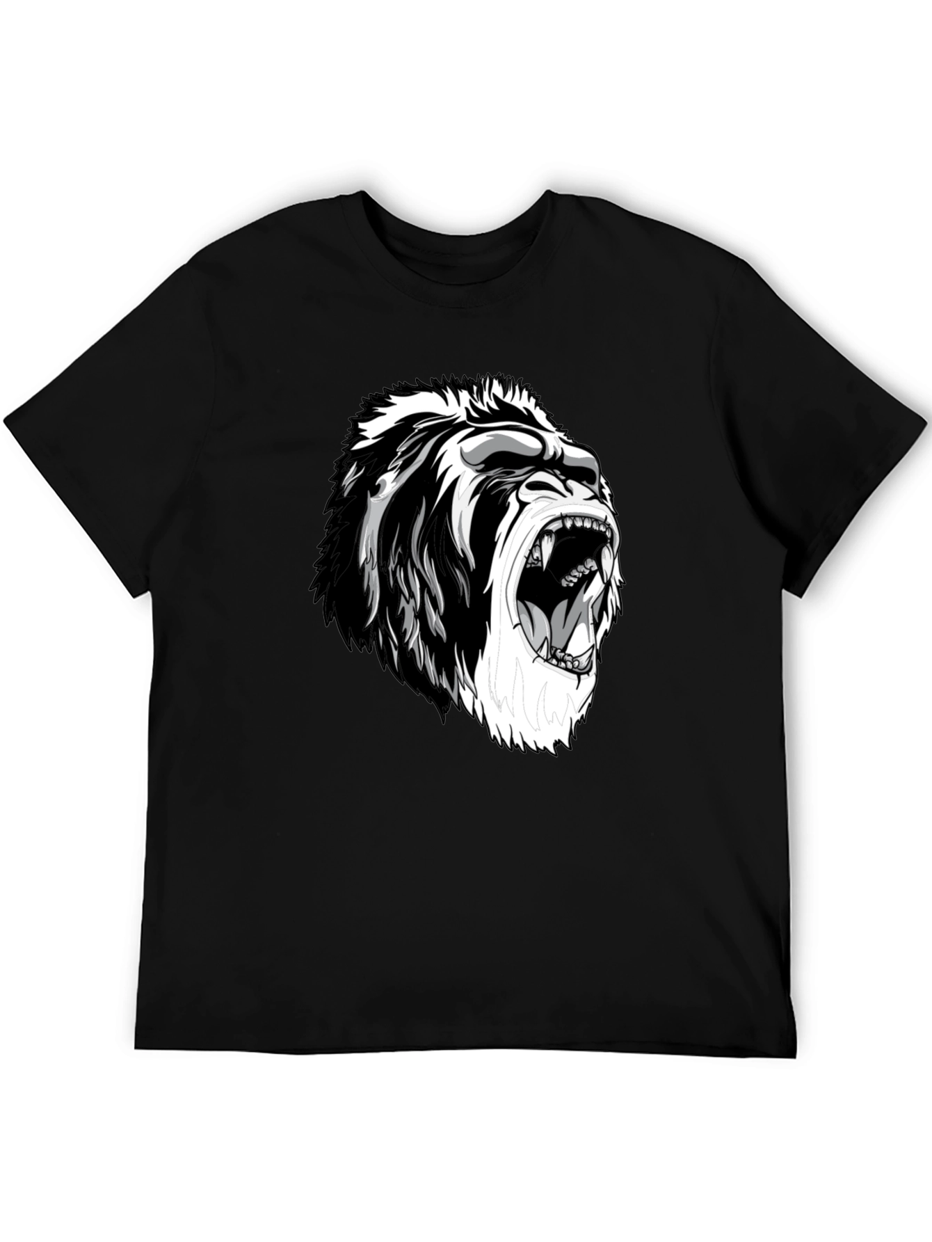 Camiseta Negra con Diseño de Gorila Furioso